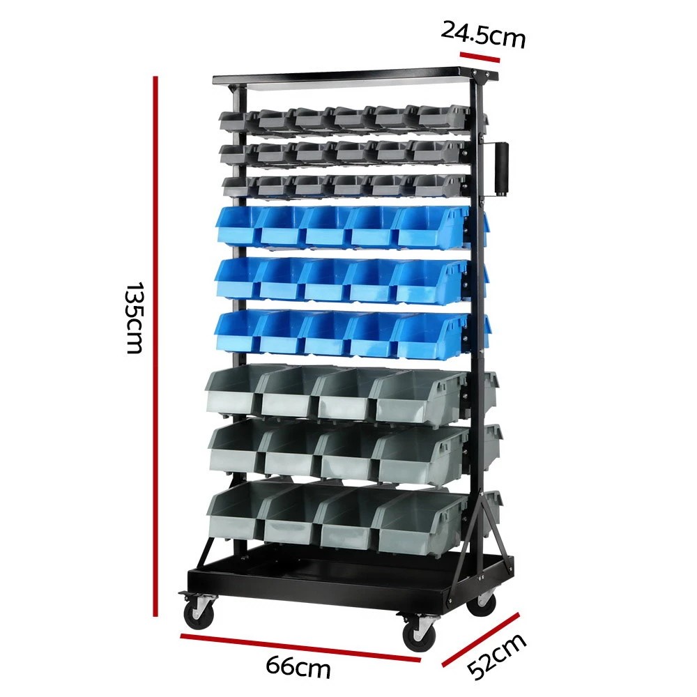 1 Giantz 90 Storage Bin Rack Stand Double-sided - Multi, 1 of 9