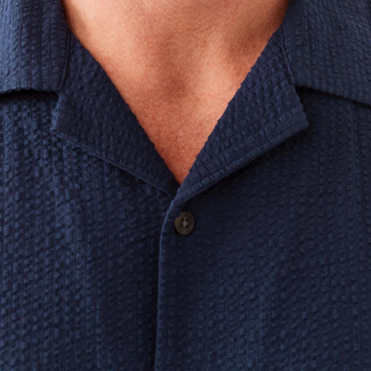 5 Short Sleeve Seersucker Shirt Blu Pcoat, 5 of 7