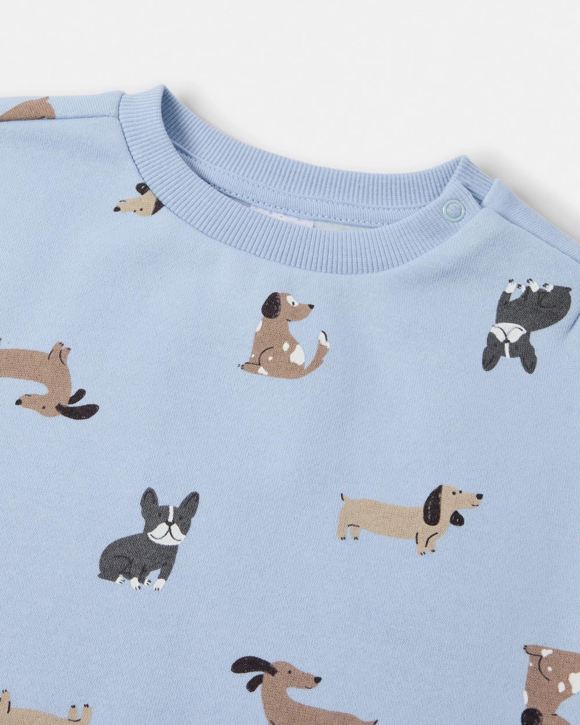 3 Drop Shoulder Sweatshirt Blu Dogs, 3 of 3