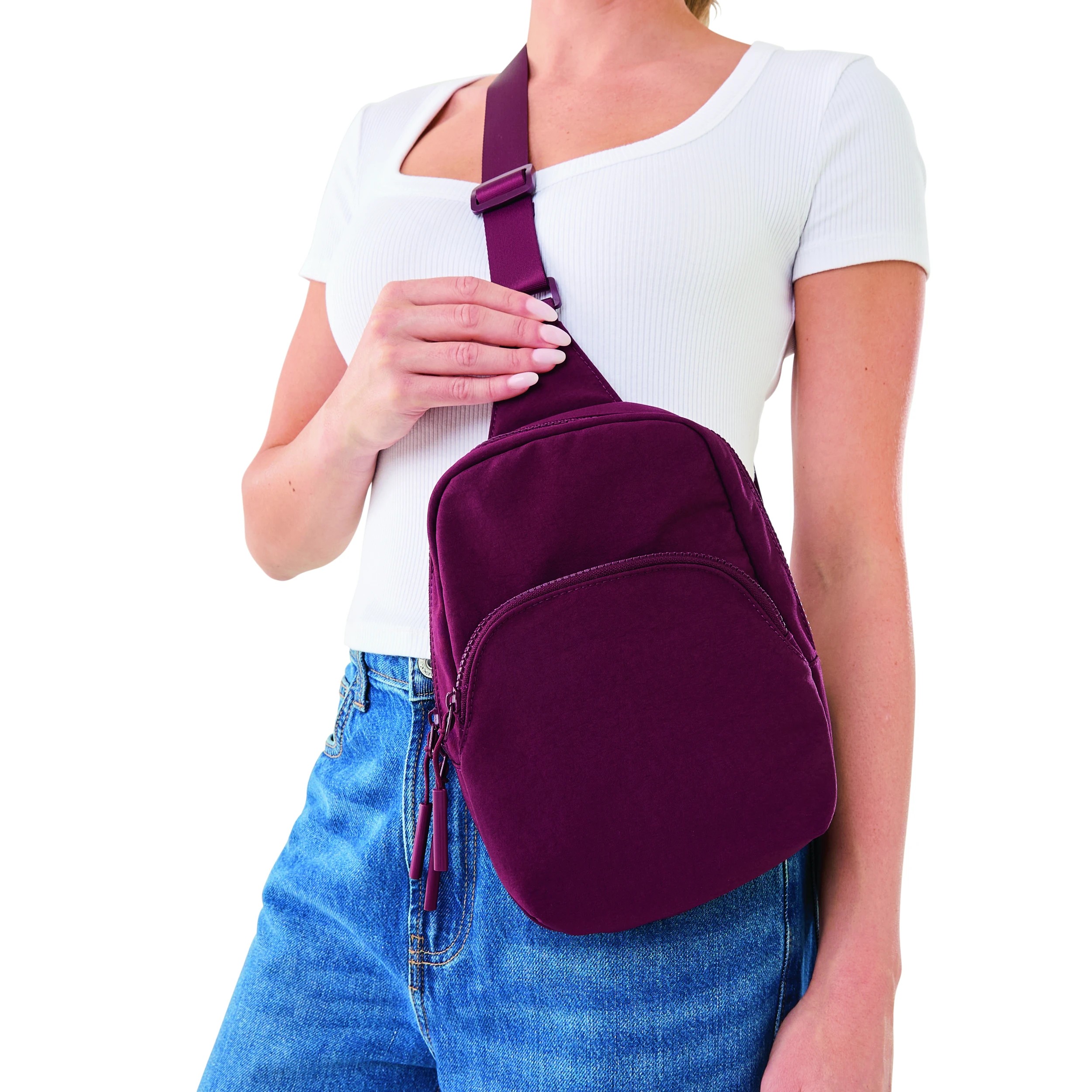 1 Travel Sling Bag - Burgundy, 1 of 10