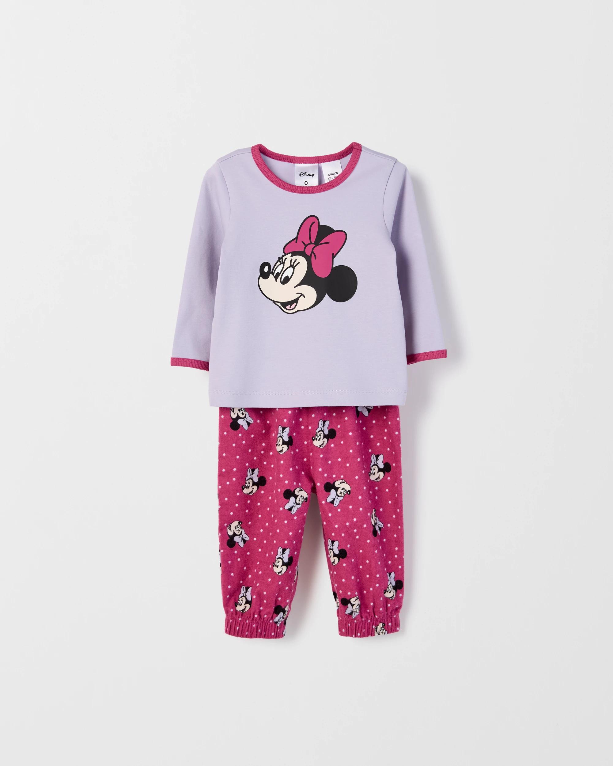 1 Disney Minnie Organic Cotton Baby Knit/Flannel Pyjama Set MINNIE, 1 of 3