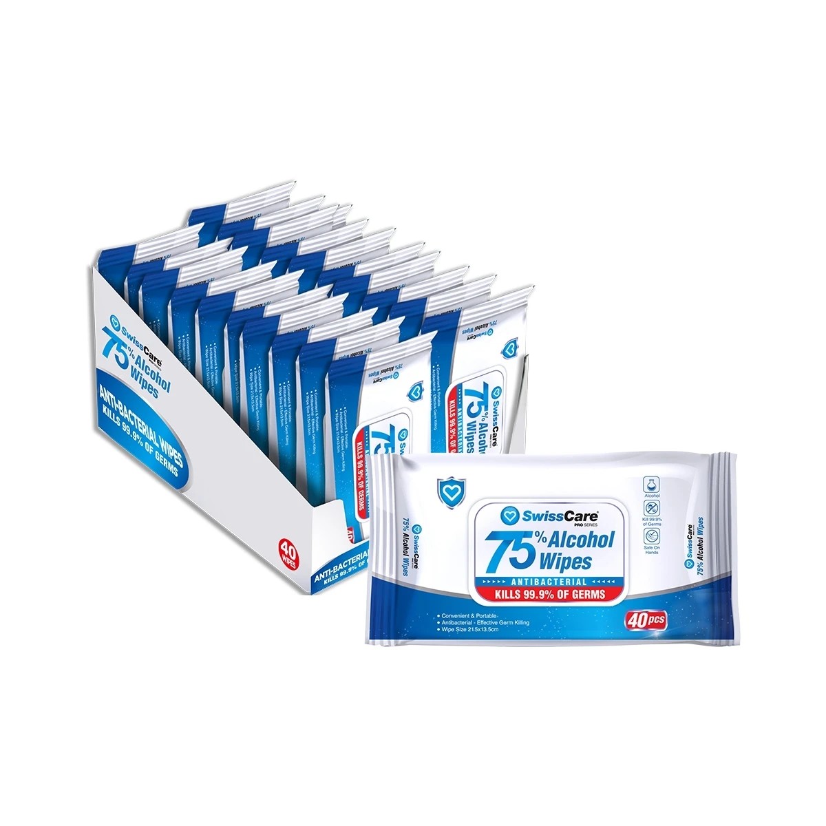 2 SwissCare 40 Pack Antibacterial Wipes, 2 of 2