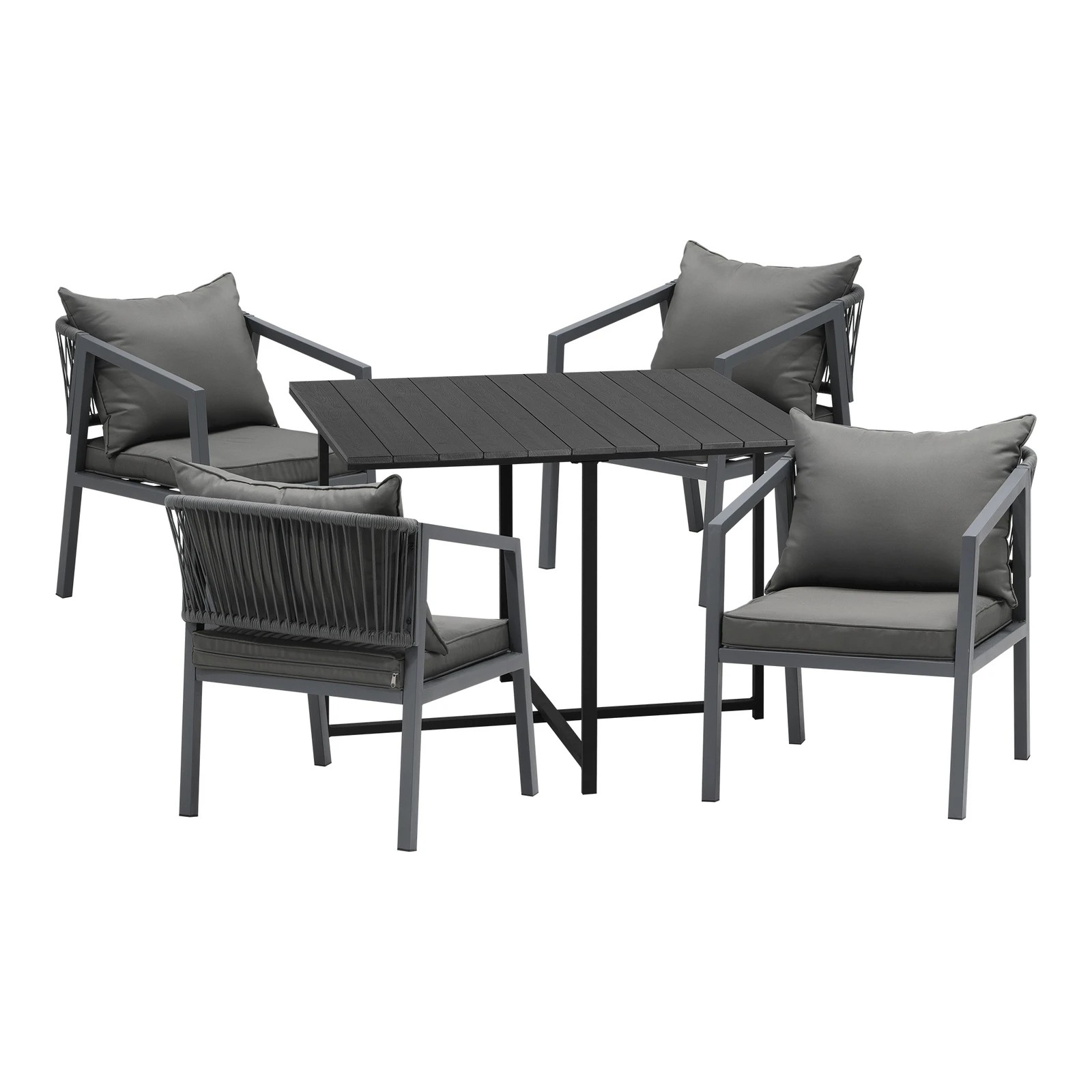 5 Livsip Outdoor Dining Set Patio Furniture Garden Balck Table Setting 4 Seater
 - Multi, 5 of 10