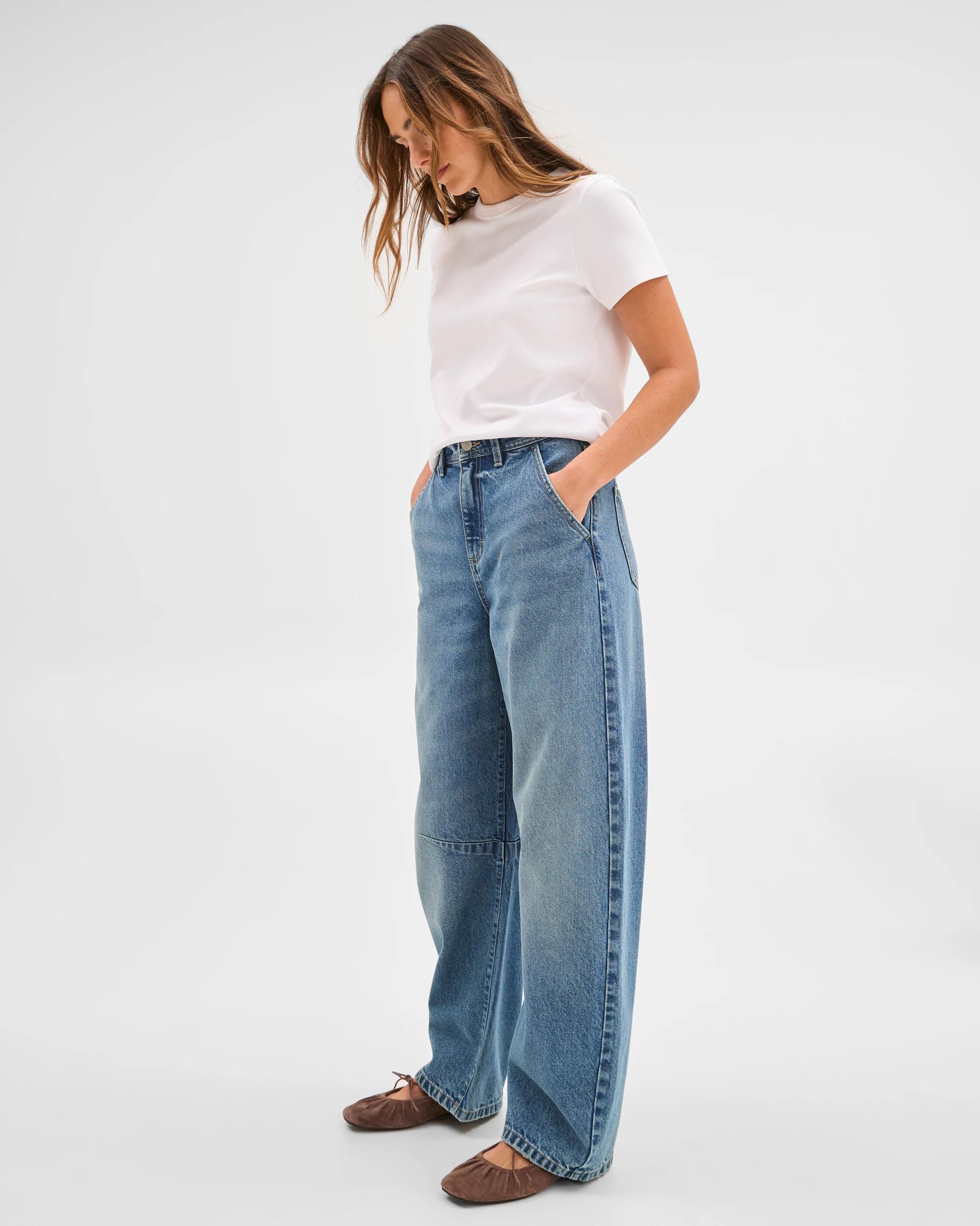 4 Target Denim Cate Relaxed Barrel Denim Jeans VINTAGE INDIGO, 4 of 7
