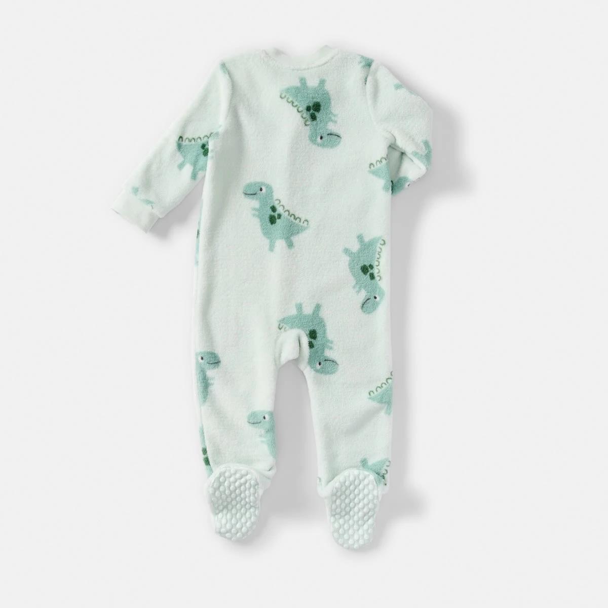 2 Fluffy Pramsuit Blu Dino, 2 of 4