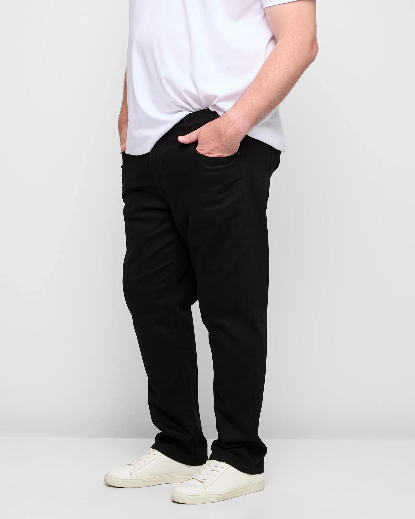 3 Target Man Plus Plus Size Straight Stretch Denim Jeans STAY BLACK, 3 of 5