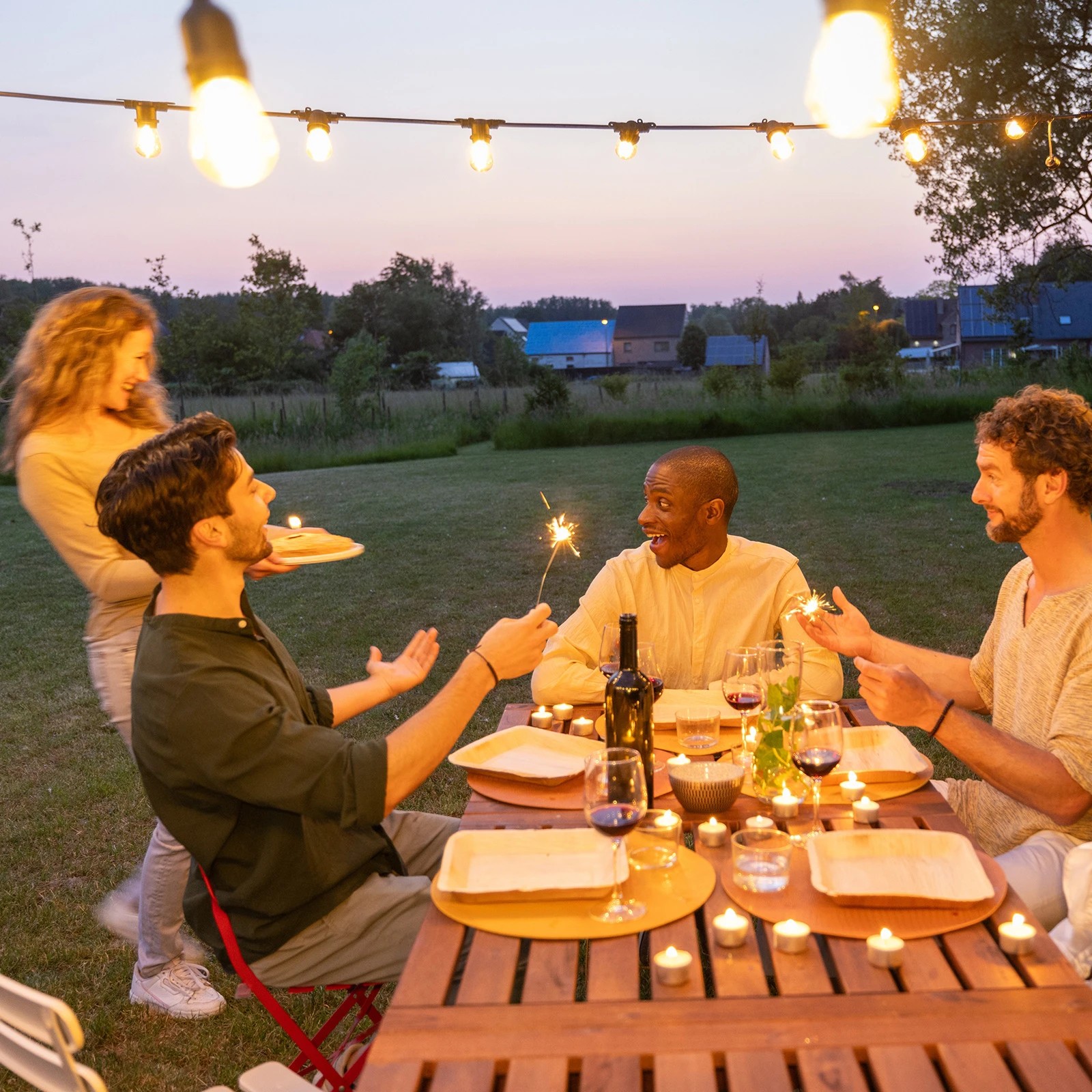 8 LumiFx 10 Bulb Outdoor Festoon Lights 8 Lighting Effects 10 Metres Warm - Clear, 8 of 10