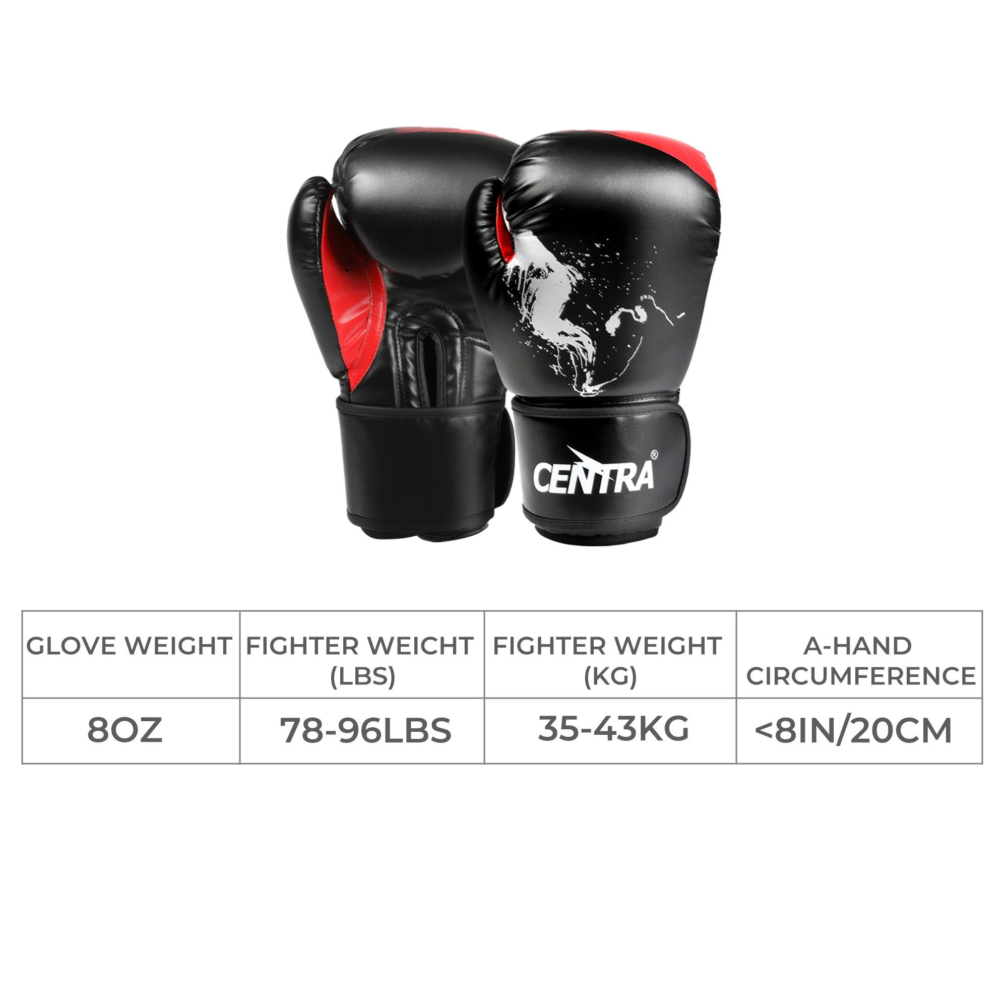 3 Centra Boxing Gloves PU Leather MmA Training Mitts Fight Punch Bag Sparring 8OZ, 3 of 9