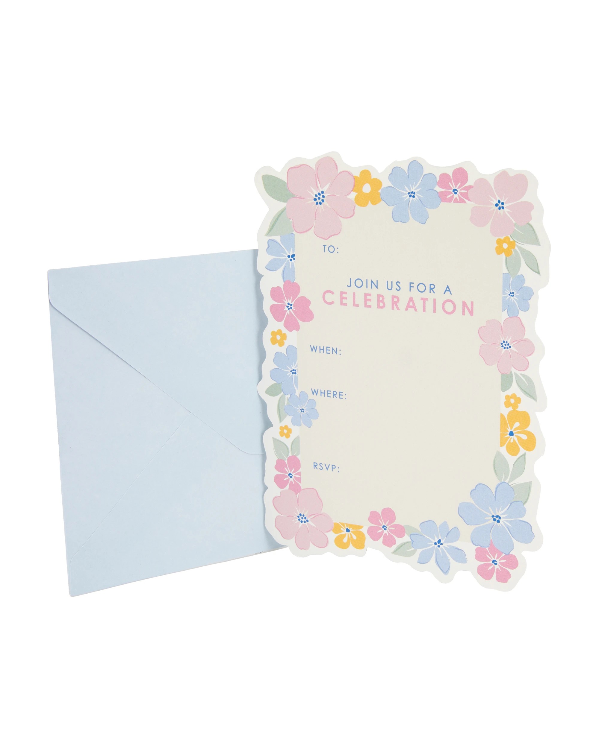 1 16 Piece Floral Party Invitations, 1 of 3