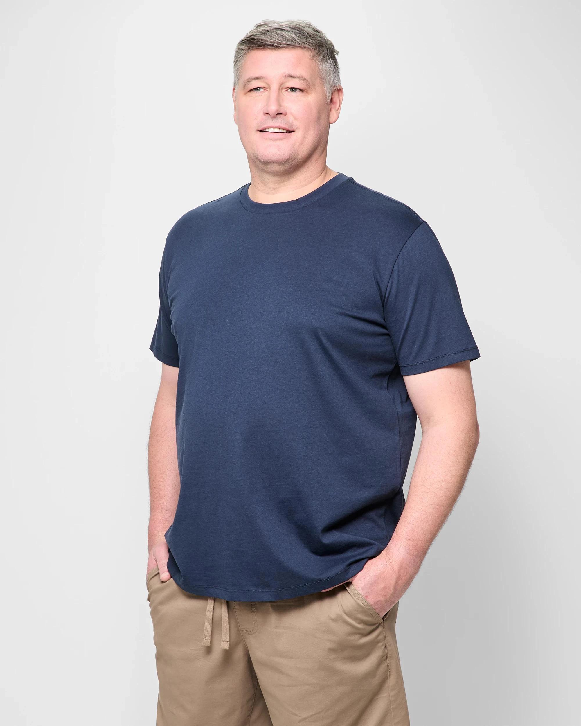 3 Target Man Plus Plus Size Australian Cotton Crew T-Shirt NAVY, 3 of 5