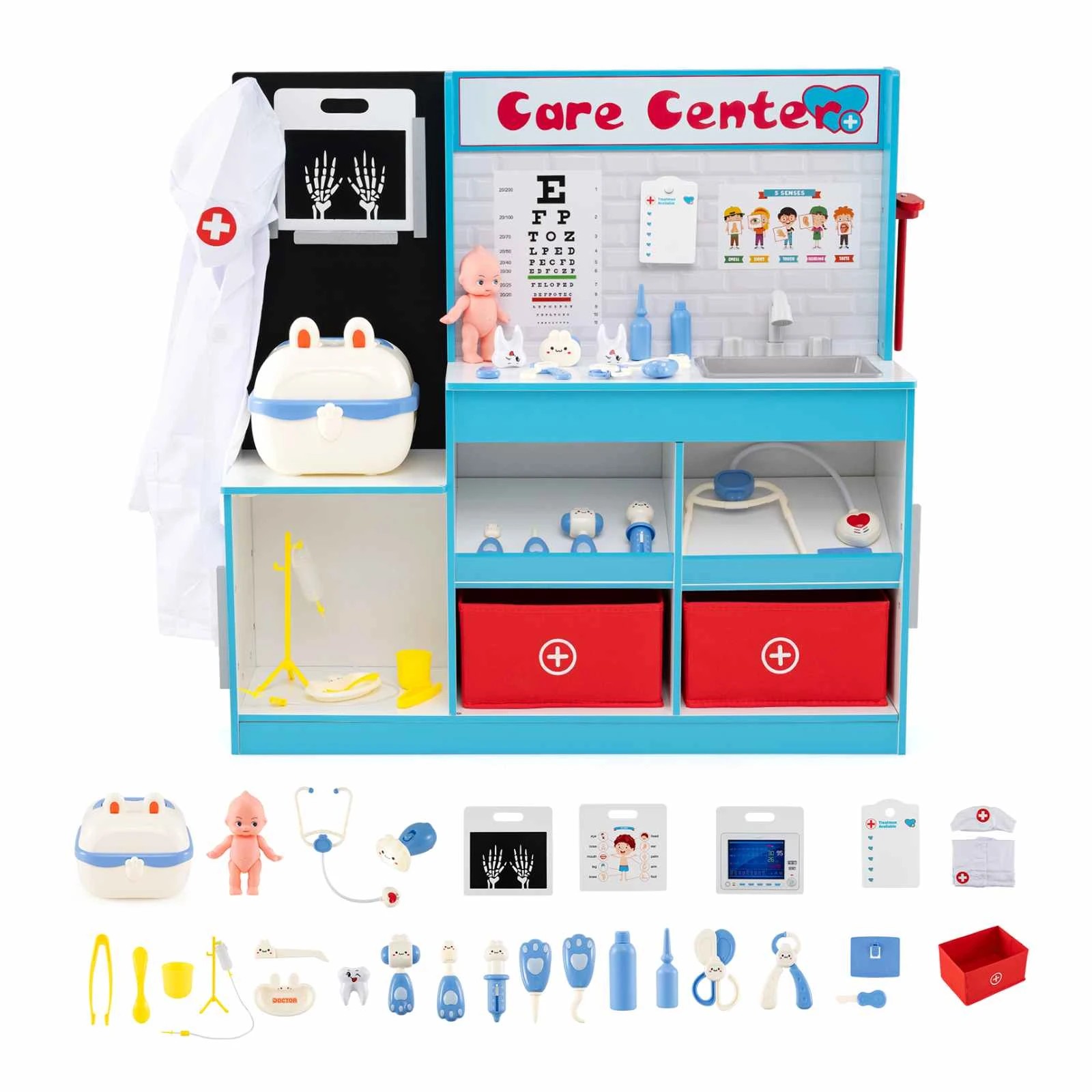 1 Costway Play Doctor's Office Medical Center Hospital Toy Set, 1 of 1