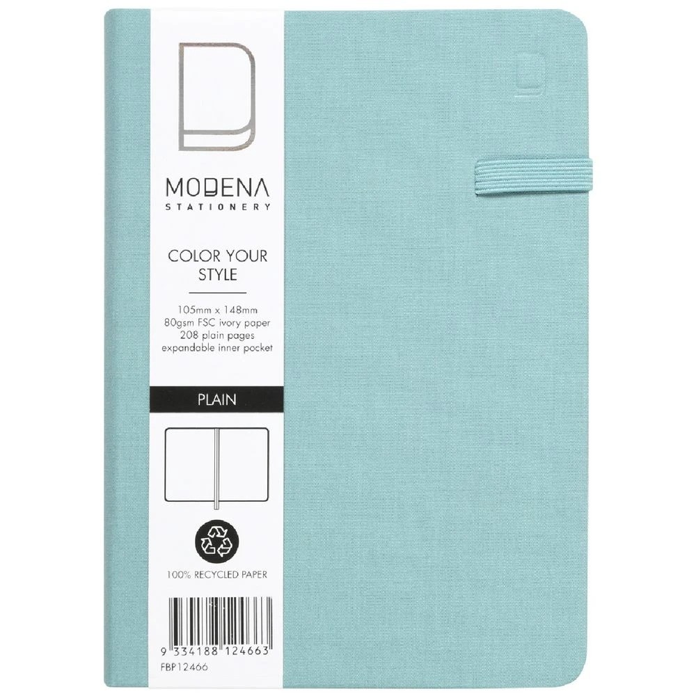1 Modena A6 Linen Plain Notebook Teal, 1 of 5