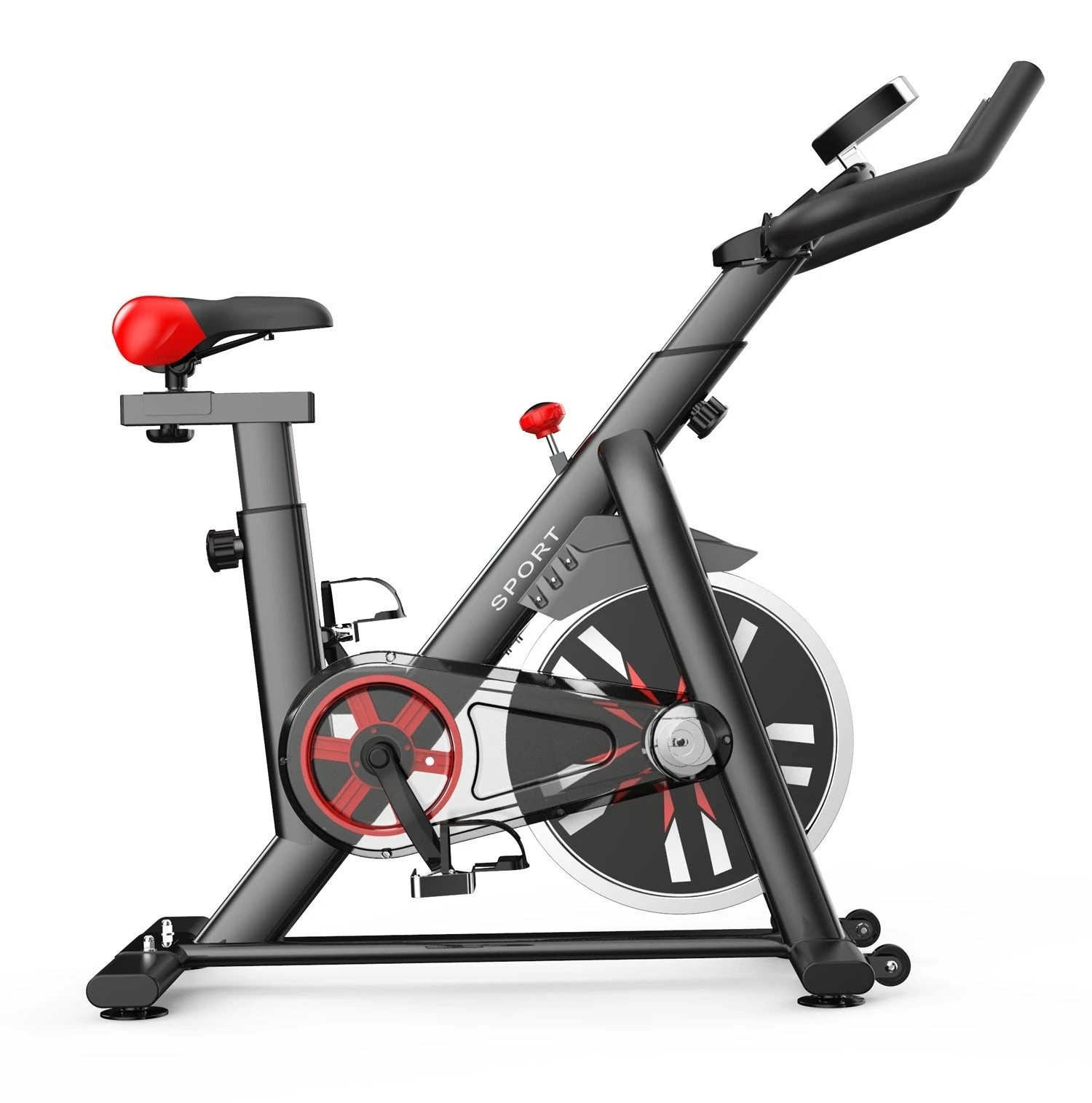 1 Fitness Master Fitness Master Exercise Spin Bike 8kg Flywheel Belt Drive Lcd Monitor Black Home Gym, 1 of 7