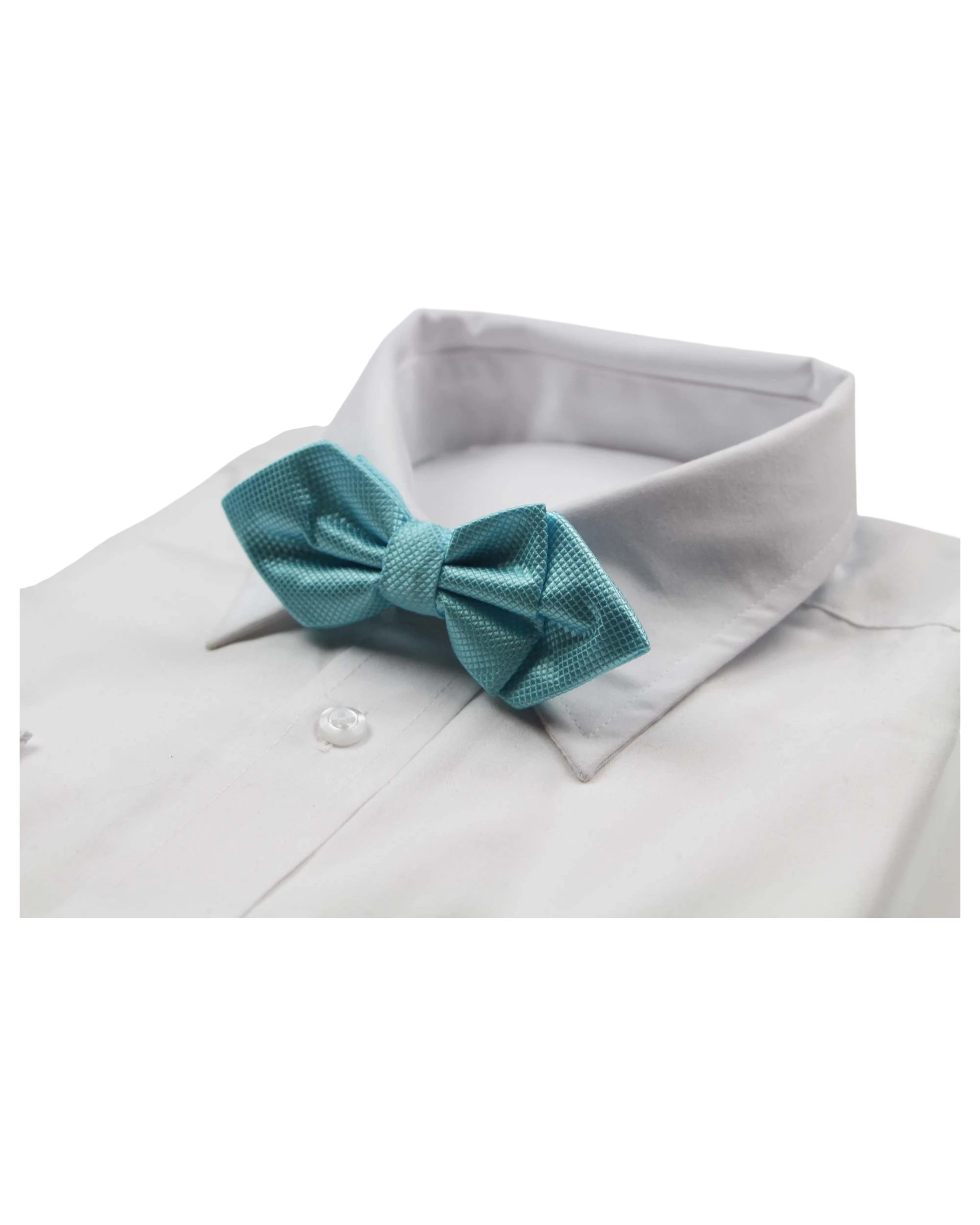1 Zasel Mens Sky Blue Diamond Shaped Checkered Bow Tie, 1 of 3