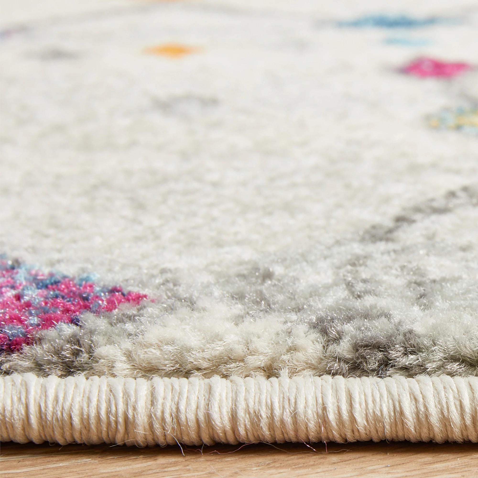 7 Common Ground Rugs Phantom 356 200x200cm - Medium Round Rug - Natural, 7 of 7