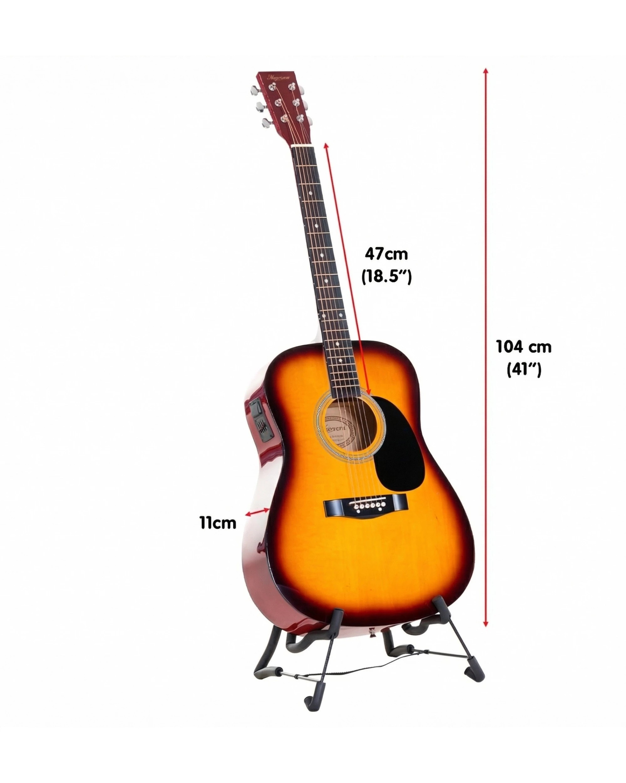 2 Karrera 41in Acoustic Guitar with EQ Band in Sunburst, 2 of 6