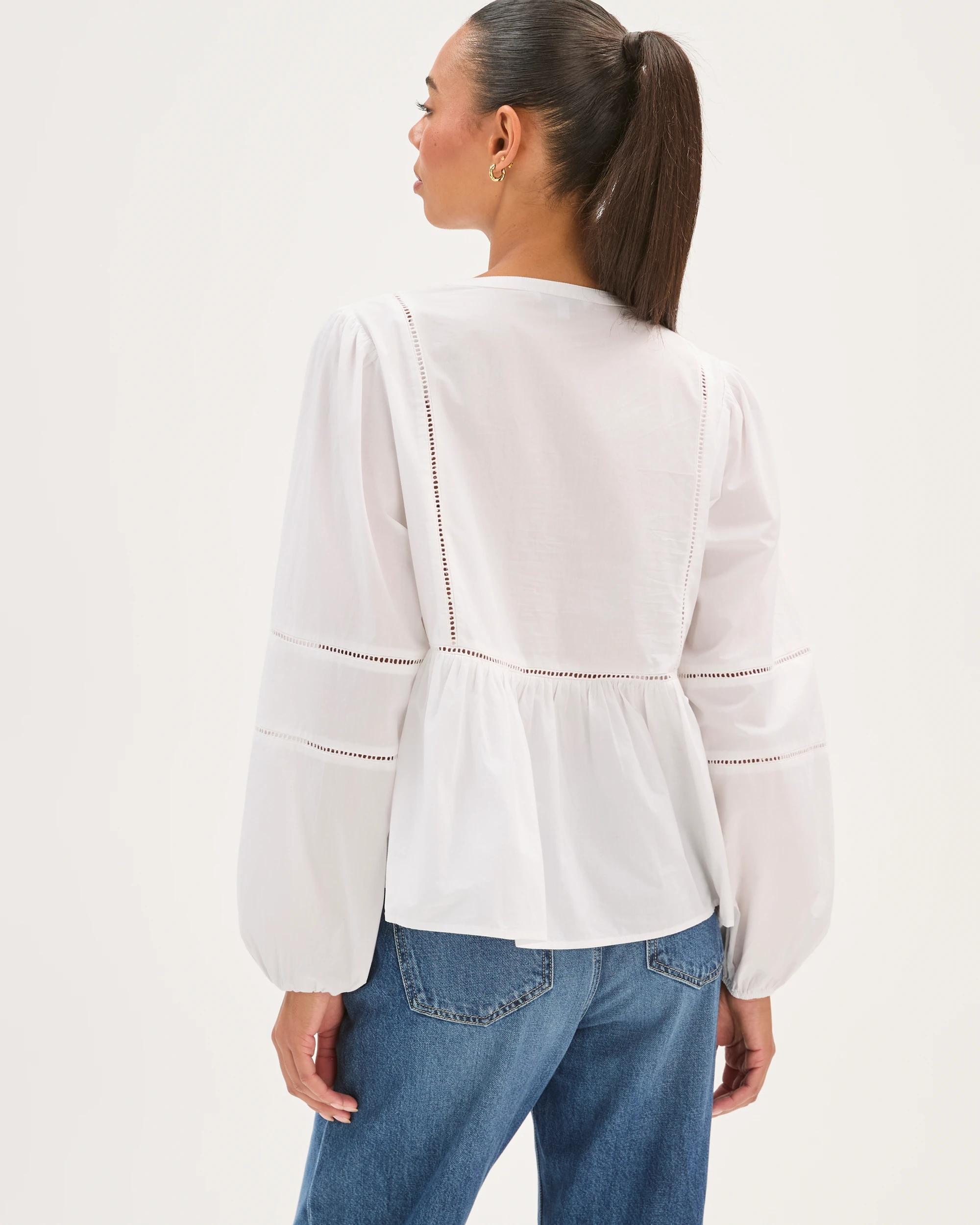 8 Target Woman Long Sleeve Femme Detail Blouse WHITE, 8 of 8