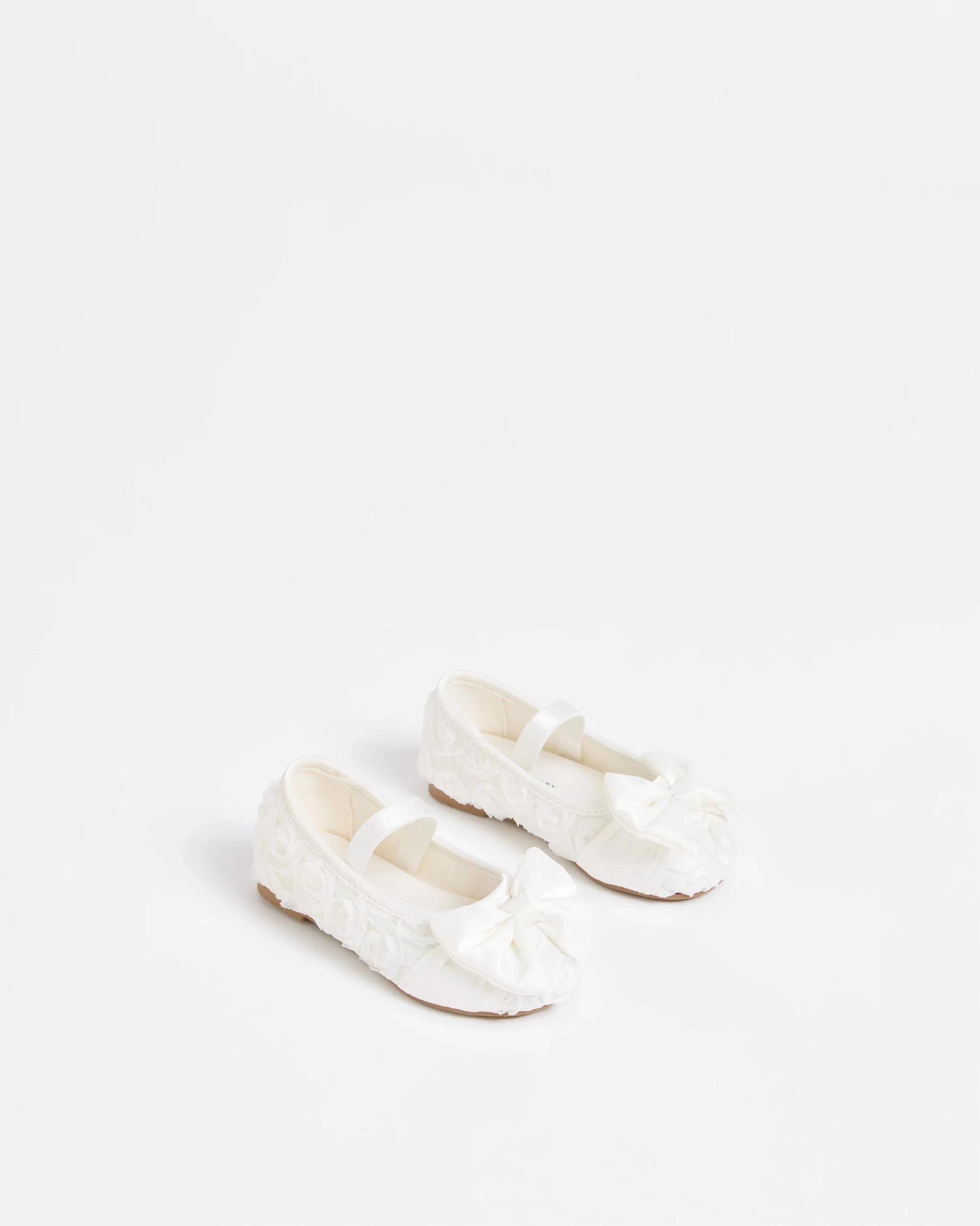 2 Target Baby Girls Pre-Walker Rosette Ballet Flat WHITE, 2 of 3