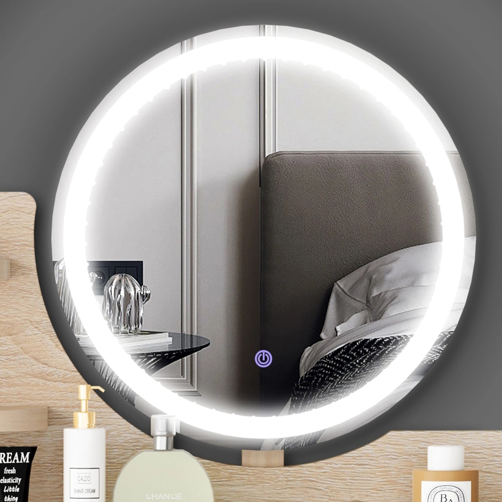 7 Alfordson Dressing Table Stool Set Makeup Mirror Desk LED Wood, 7 of 10