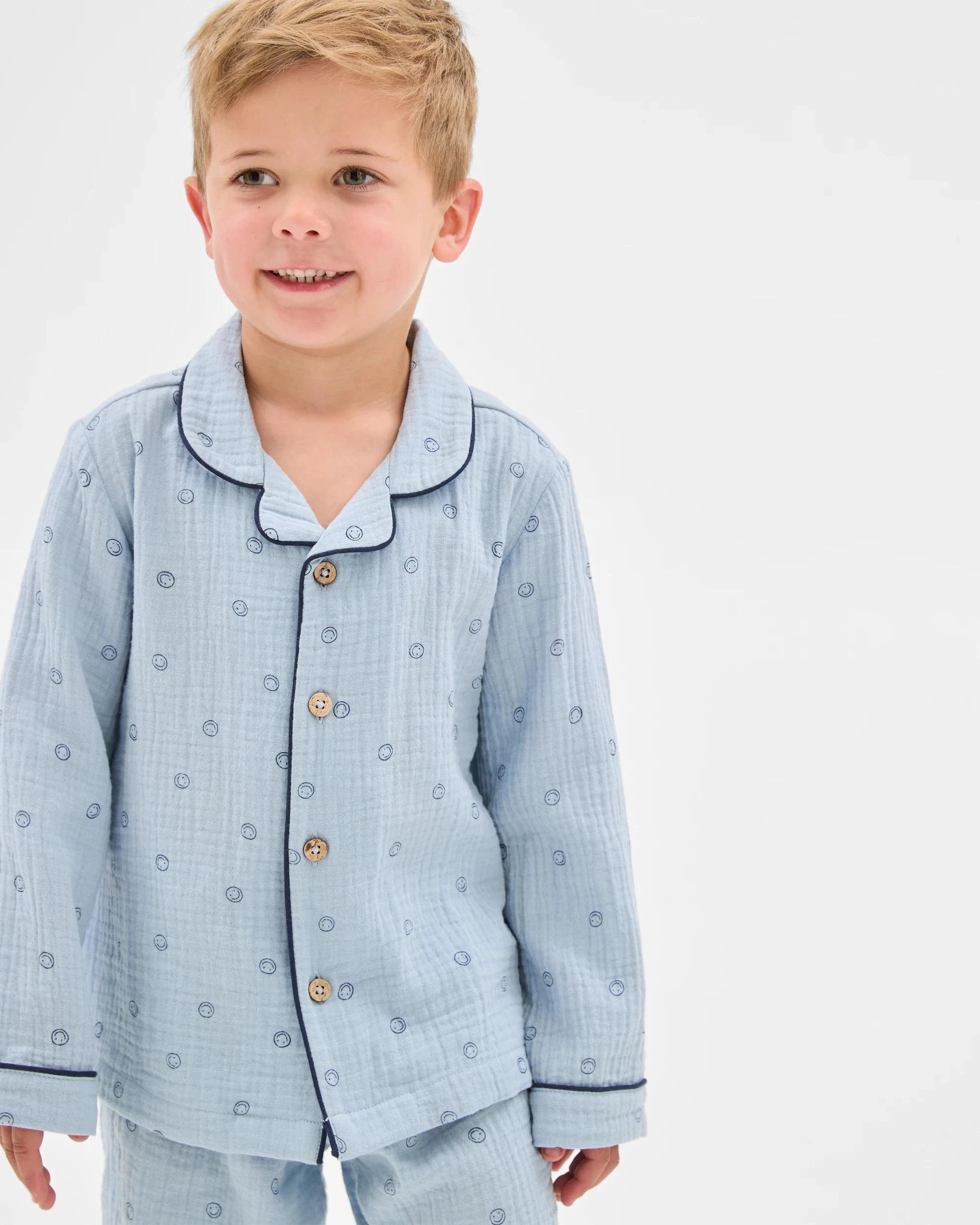 2 Target Kids Australian Cotton Younger Boys Double Cloth Woven Pyjama Set FACE, 2 of 8