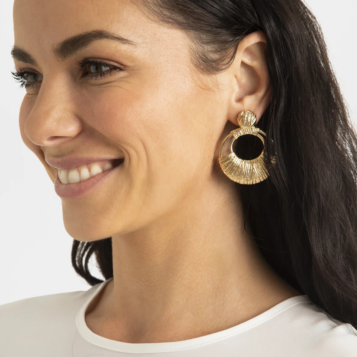 3 Door Knocker Earrings - Gold Tone, 3 of 5