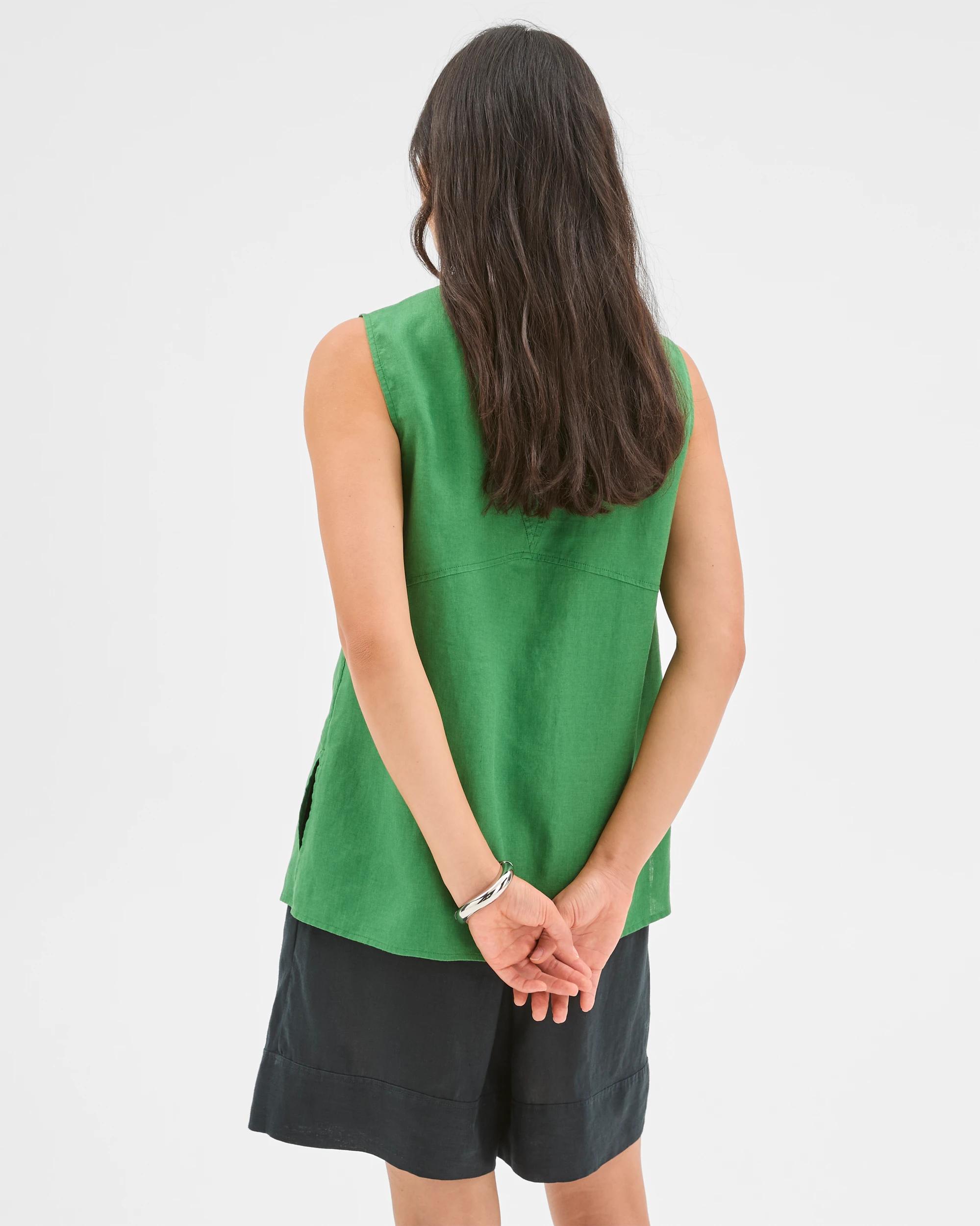 6 Target Woman European Linen Sleeveless Tunic VERDAND GREEN, 6 of 6