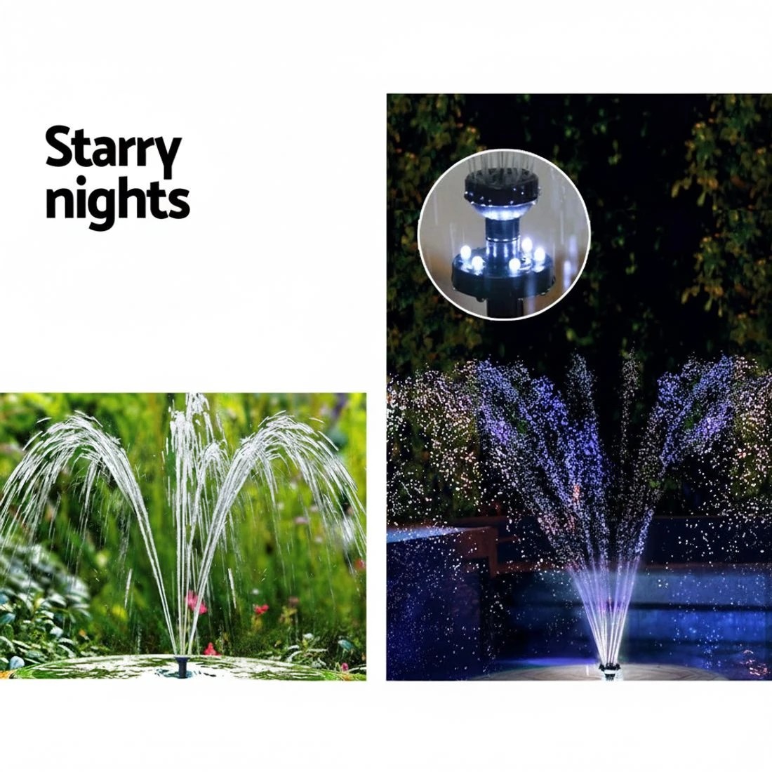 5 Gardeon Solar Pond Pump Submersible Water Fountain with Battery Kit LED Lights 4FT - Black, 5 of 7