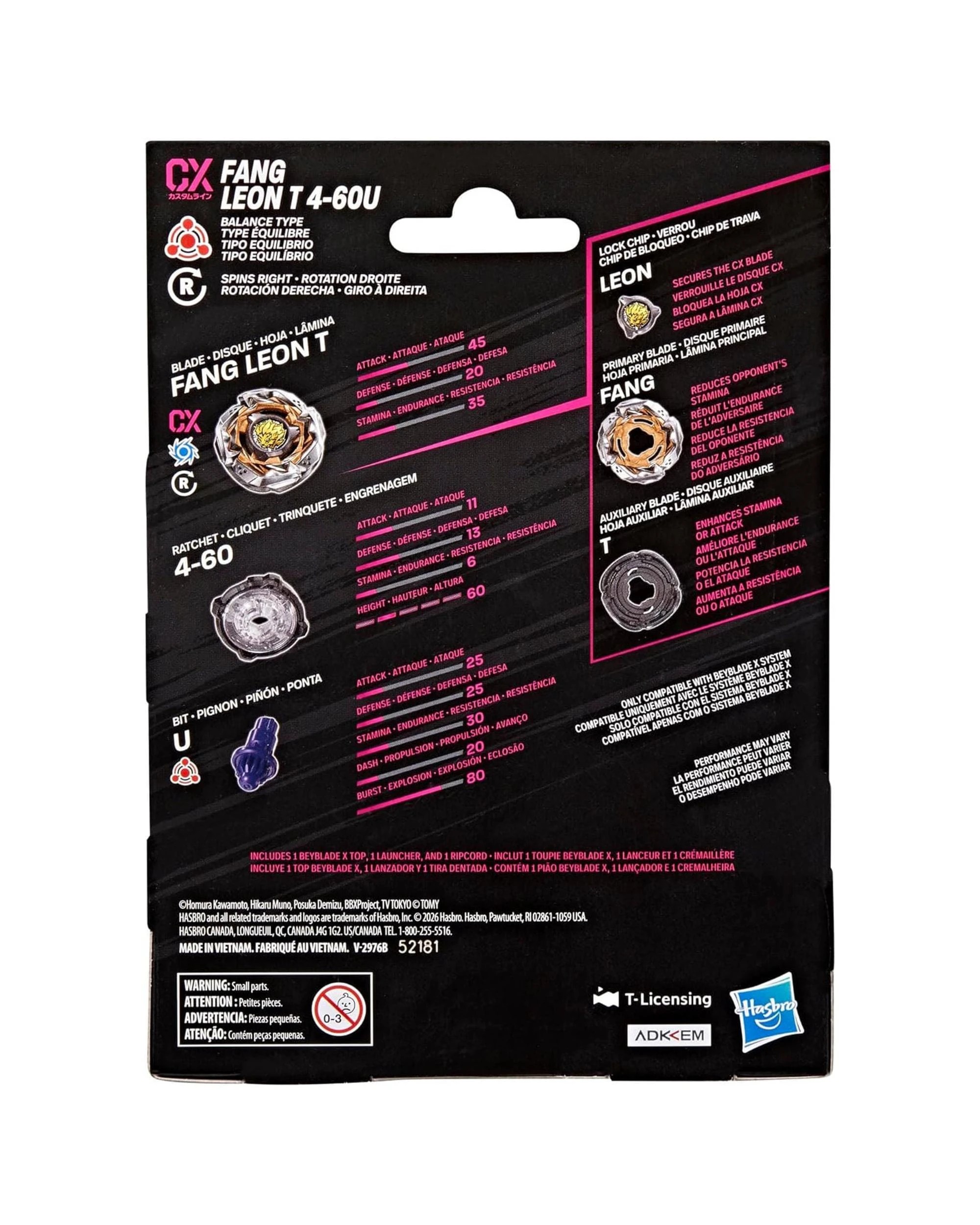 4 Beyblade X Fang Leon T 4-60U CX Starter Pack, 4 of 5