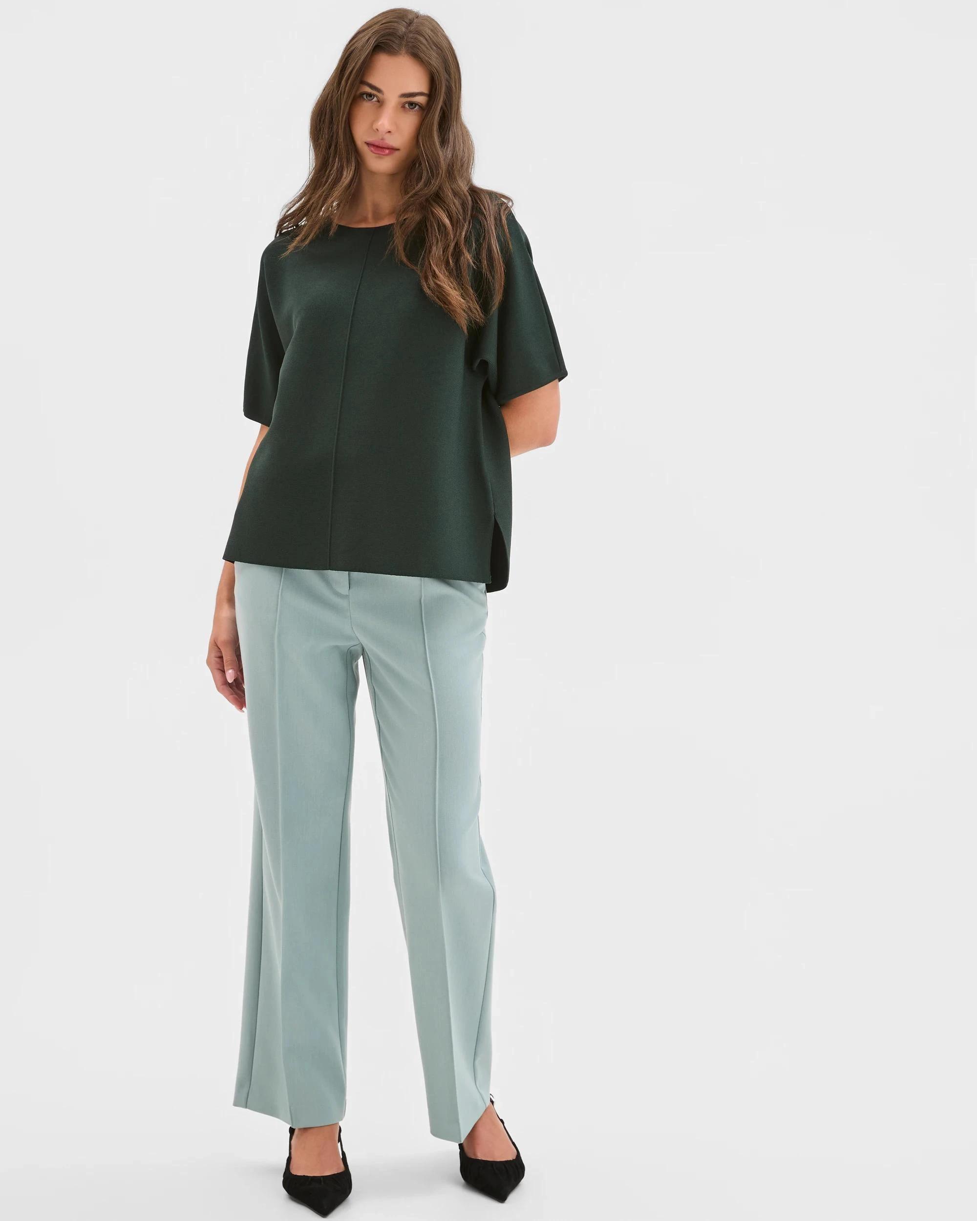 2 Target Petites Petites Short Sleeve Crepe Knit Top MIDNIGHT JADE, 2 of 5