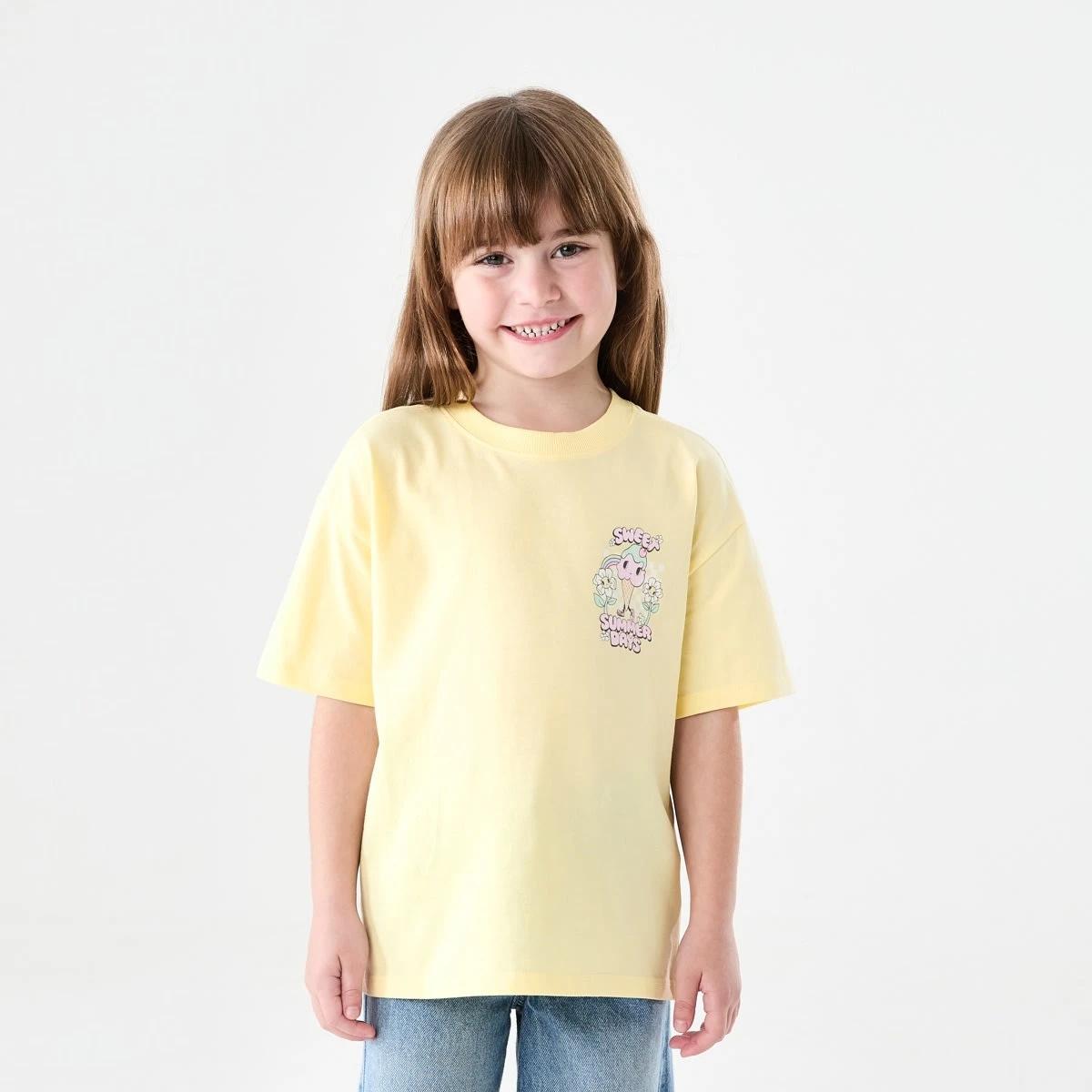 1 Short Sleeve Oversized Print T-shirt SWEET SUMMER DAYS BUTTER, 1 of 7