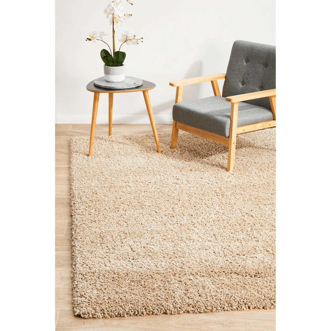 2 Rug Culture Laguna Linen Shag Rug — 40 mm Polypropylene, Beige, Power-Loomed (Made in Turkey) - Beige, 2 of 9