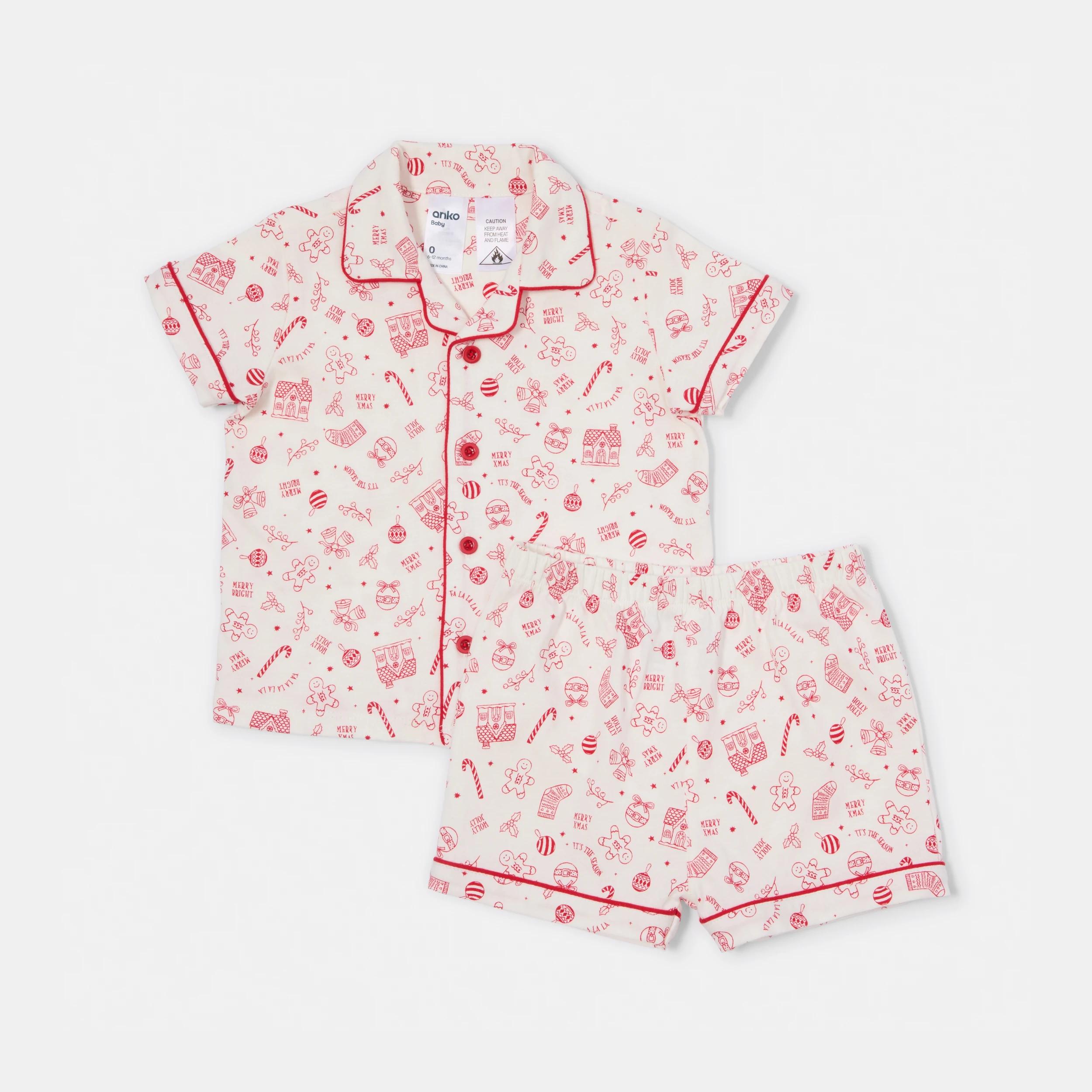 1 Christmas All Over Print Pyjama Set CHALK MERRY XMAS, 1 of 7