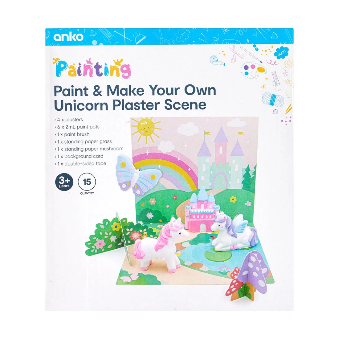 10 15 Piece Paint and Make Your Own Unicorn Plaster Scene, 10 of 10