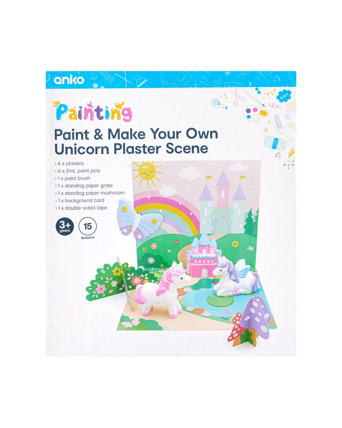 10 15 Piece Paint and Make Your Own Unicorn Plaster Scene, 10 of 10