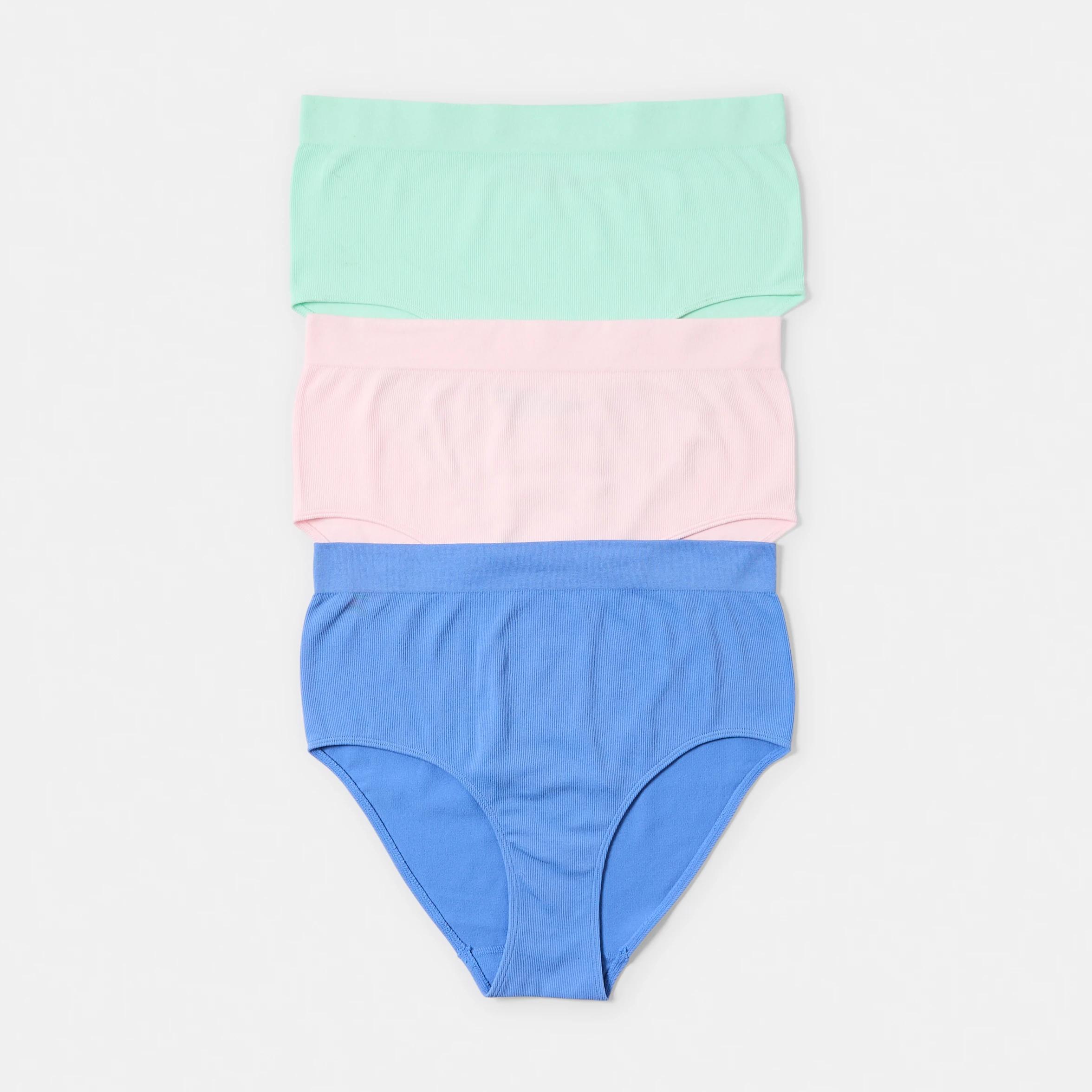 1 3 Pack Curve Rib Seamfree Full Briefs Bu Ba Bg, 1 of 8