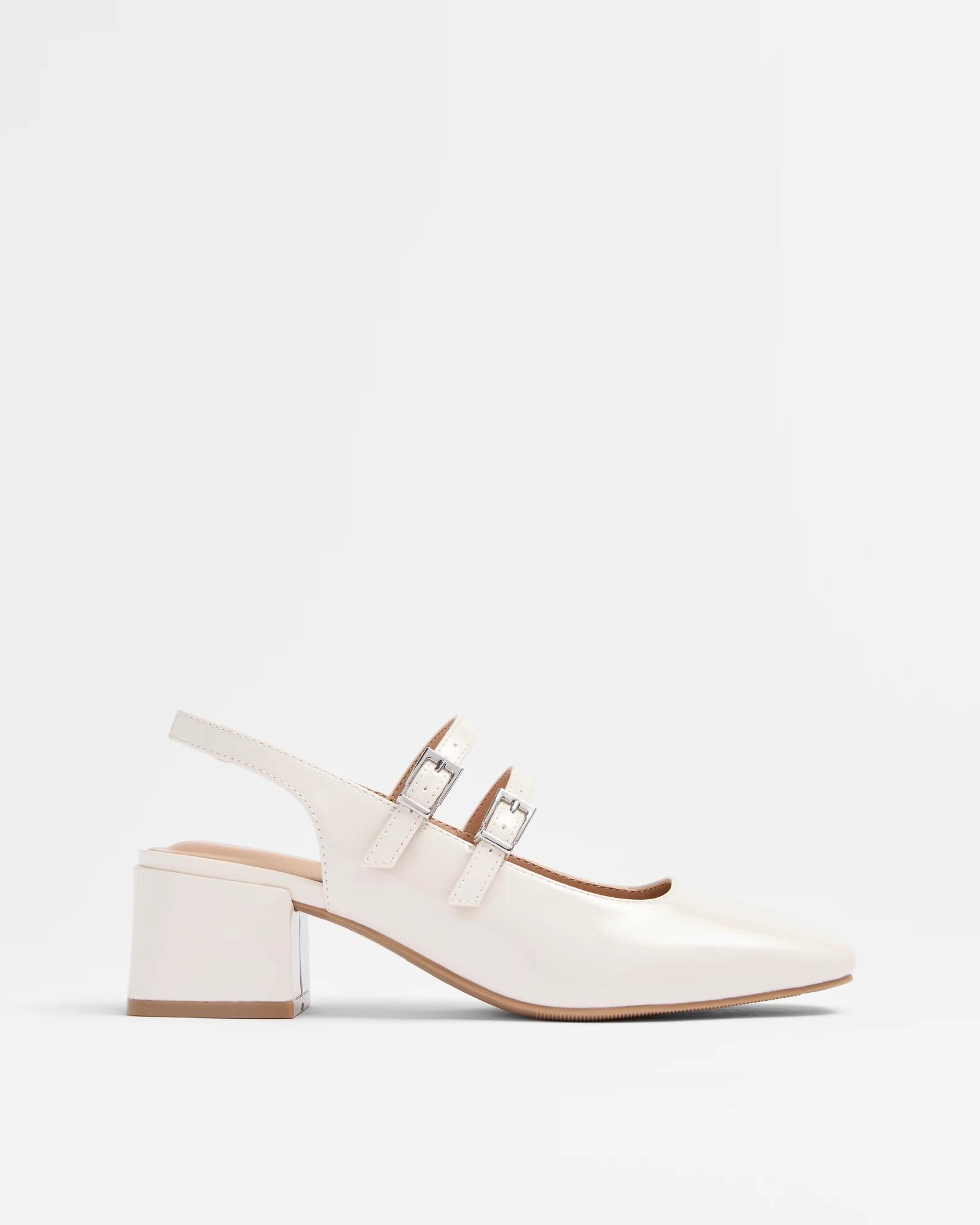 1 Target Womens Sling Back Double Strap Mary-jane Sandal - Amber OFF WHITE PATENT, 1 of 3