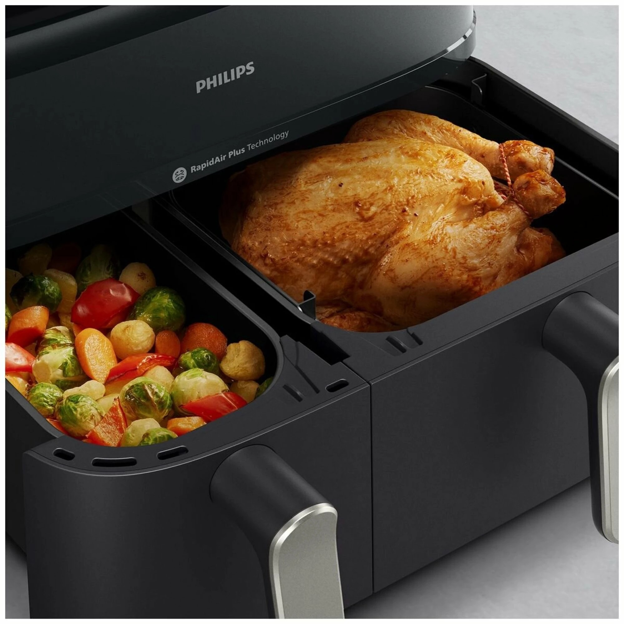 4 Philips 5000 Series 9L Dual Basket Airfryer XXL Steam Black, 4 of 5