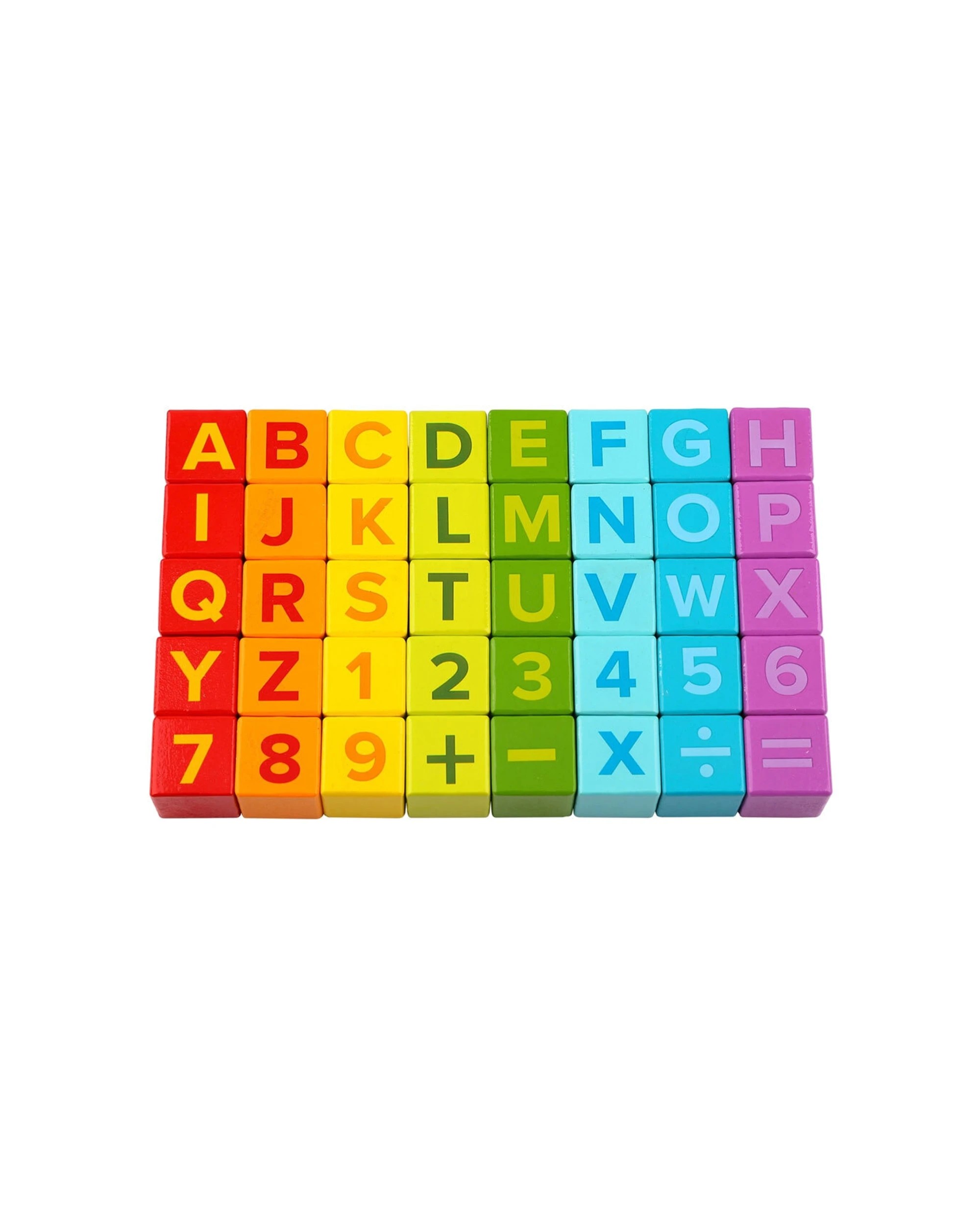 4 Tooky Toy 40pc Learning Wooden Building Blocks Letters Numbers Kids Educational - Multi, 4 of 4
