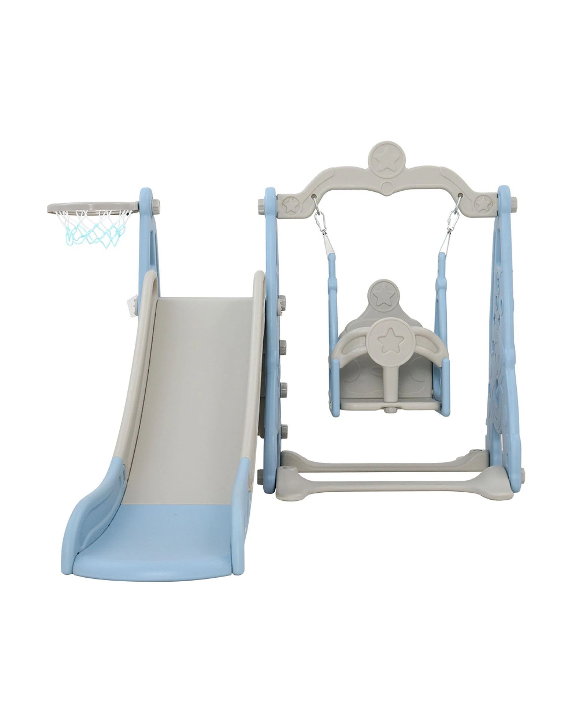 3 Keezi Kids Slide Swing Set Basketball Hoop Outdoor Playground Toys 170cm - Blue, 3 of 7