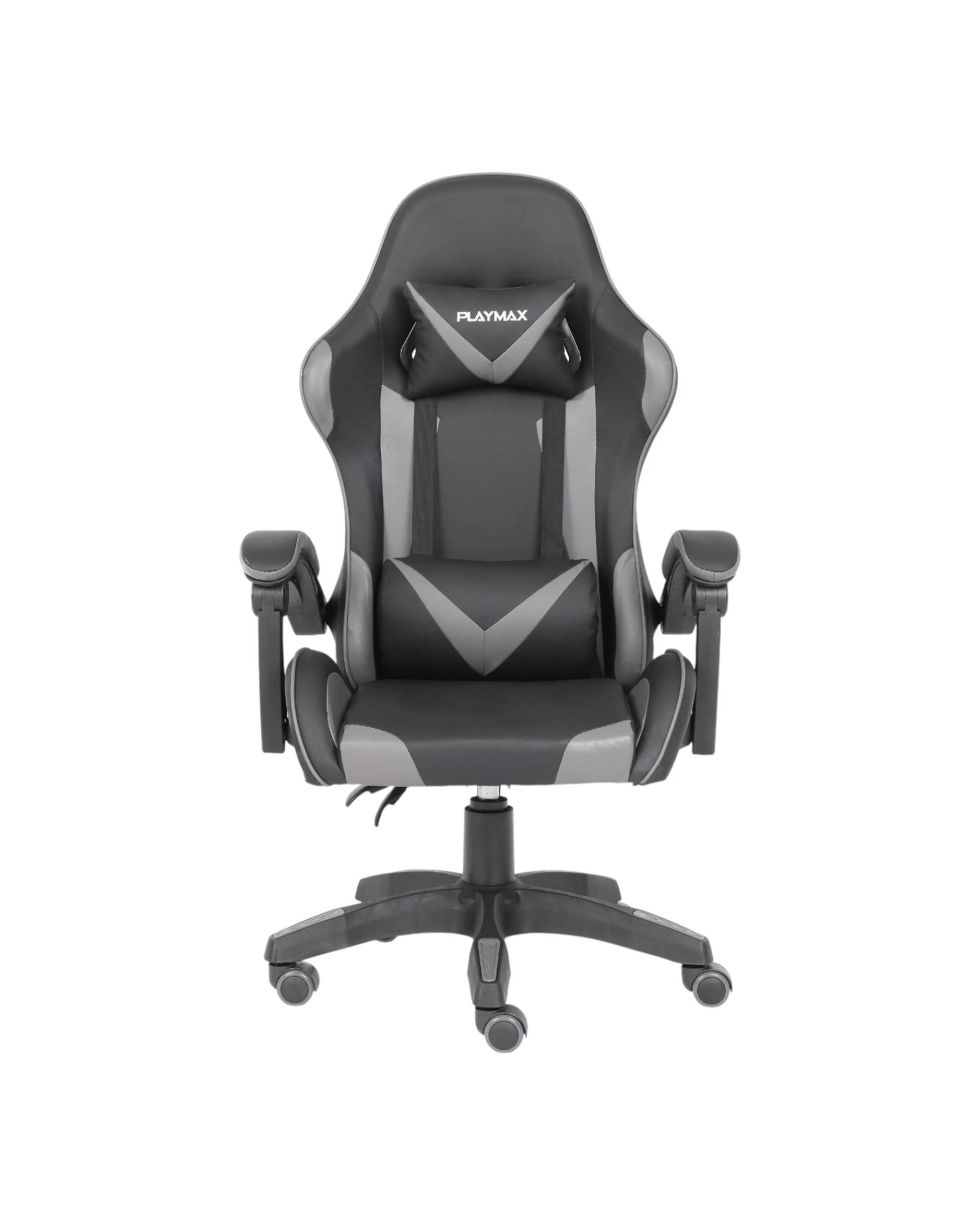 4 Playmax PU Leather Gaming Chair - Grey and Black - Multi, 4 of 10