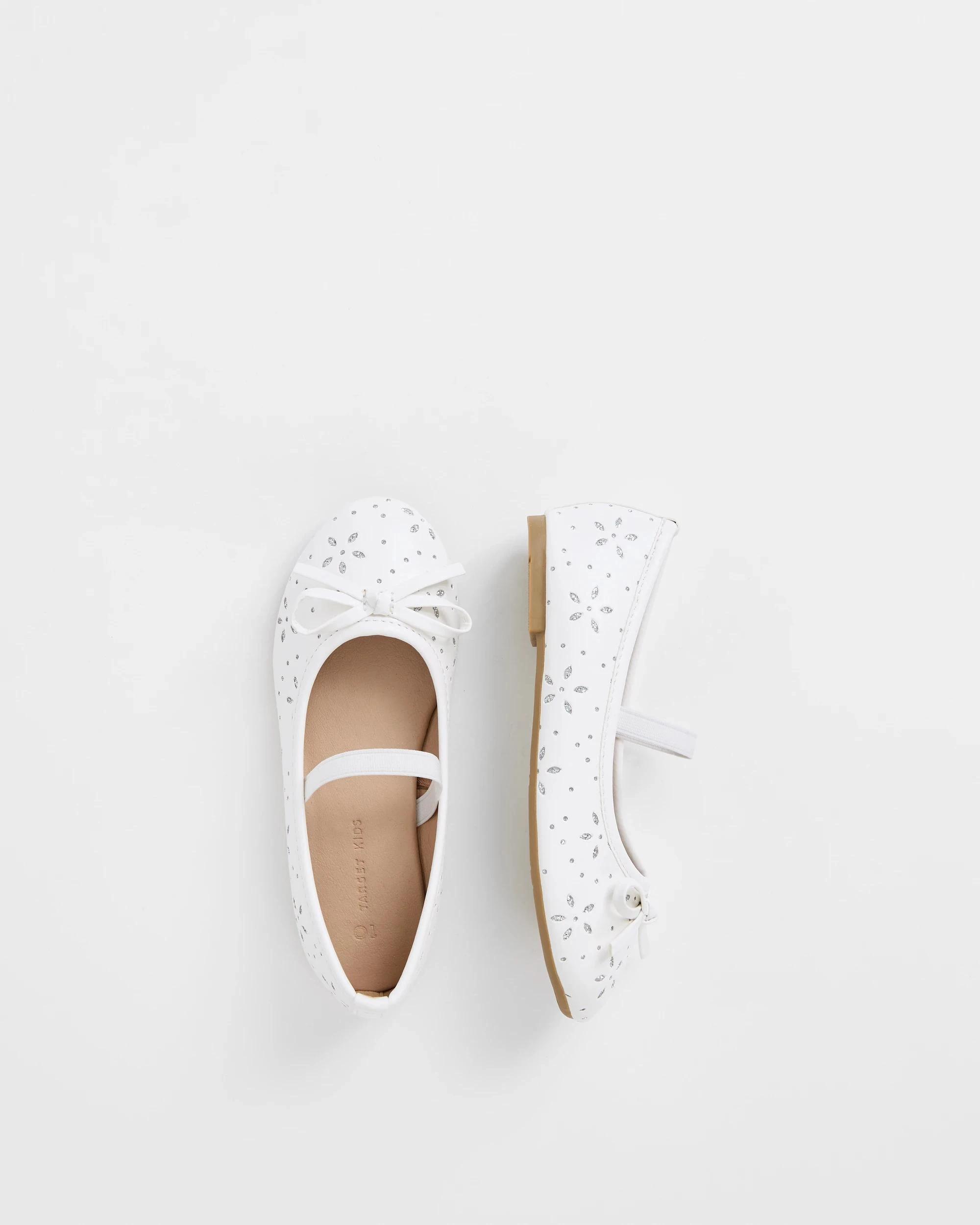 3 Target Kids Lazer Cut Ballet Flat WHITE, 3 of 3