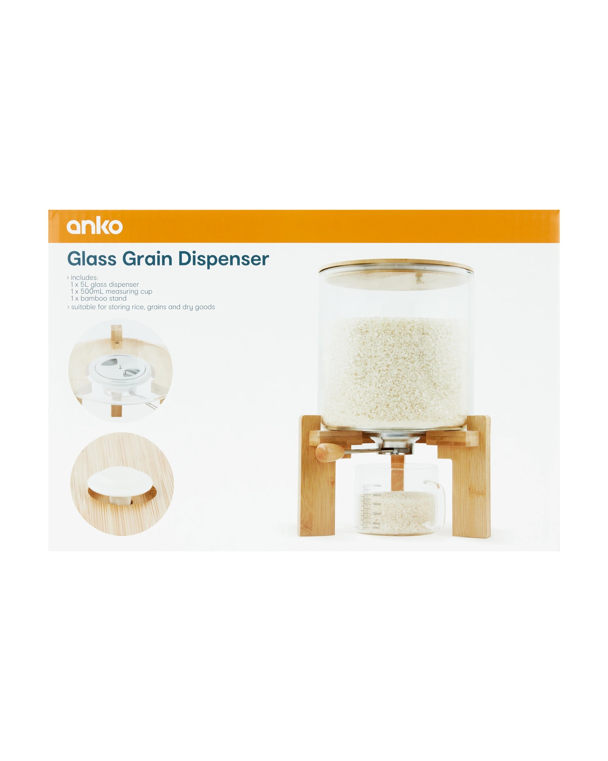 6 Glass Grain Dispenser, 6 of 6