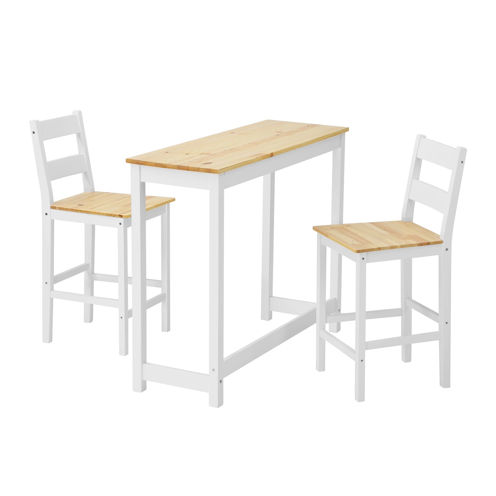 6 Oikiture 3pcs Bar Table Set 2 Stools Chairs Kitchen Dining Breakfast Cafe Tables
 - Multi, 6 of 10