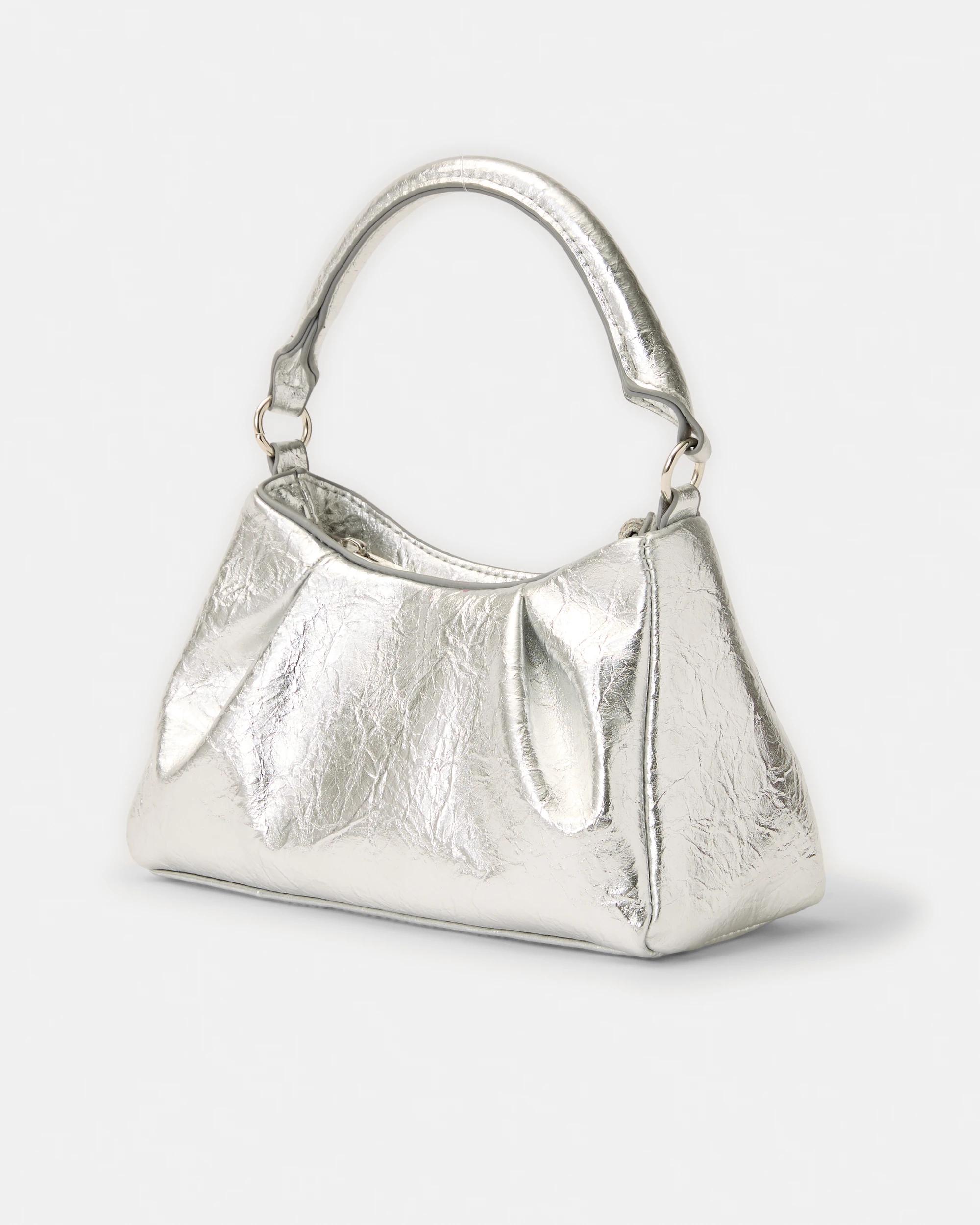 2 Metallic Top Handle Clutch Silver, 2 of 4