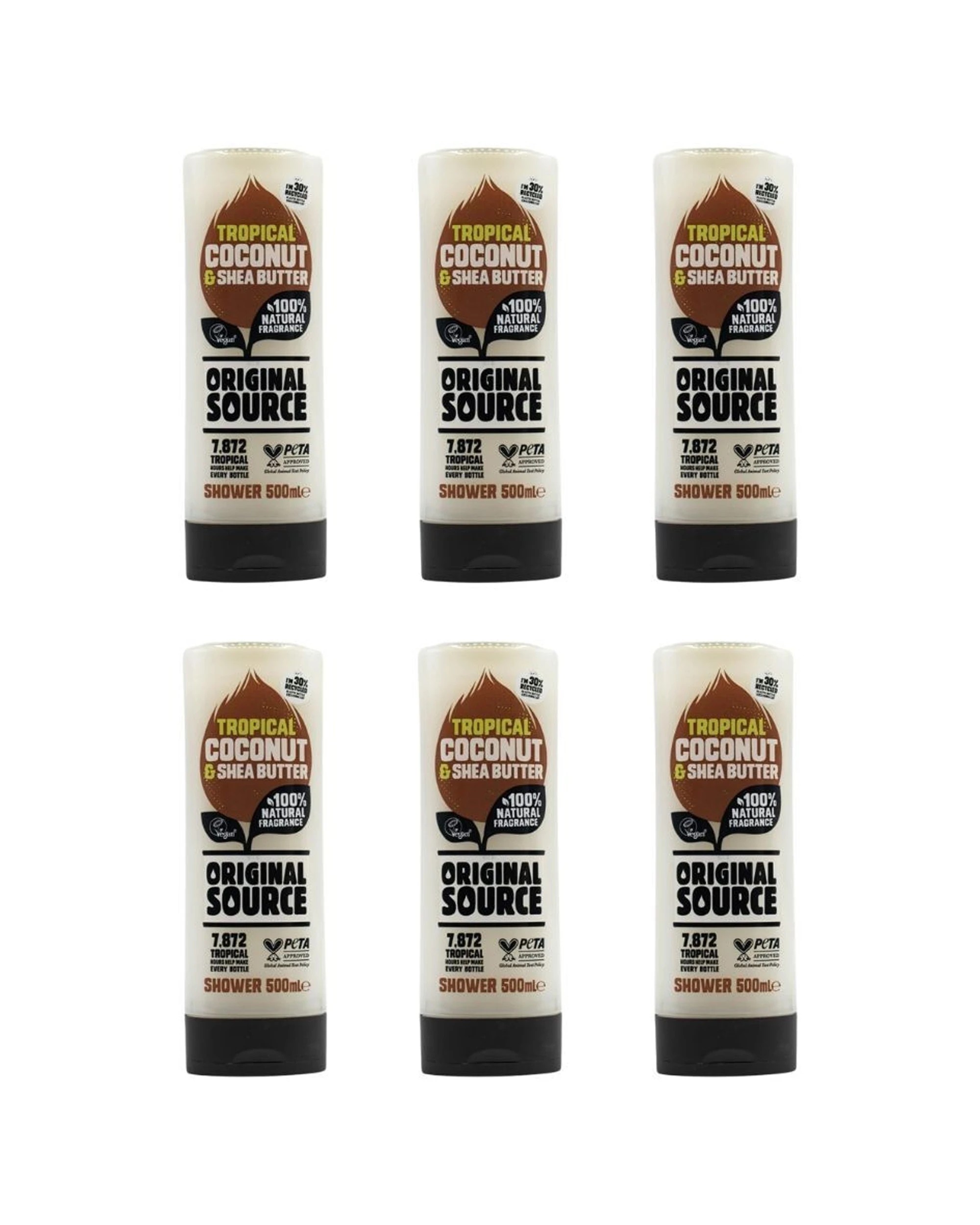 1 Original Source 6PK Shower Gel 500ml Tropical Coconut Shea Butter - White, 1 of 1