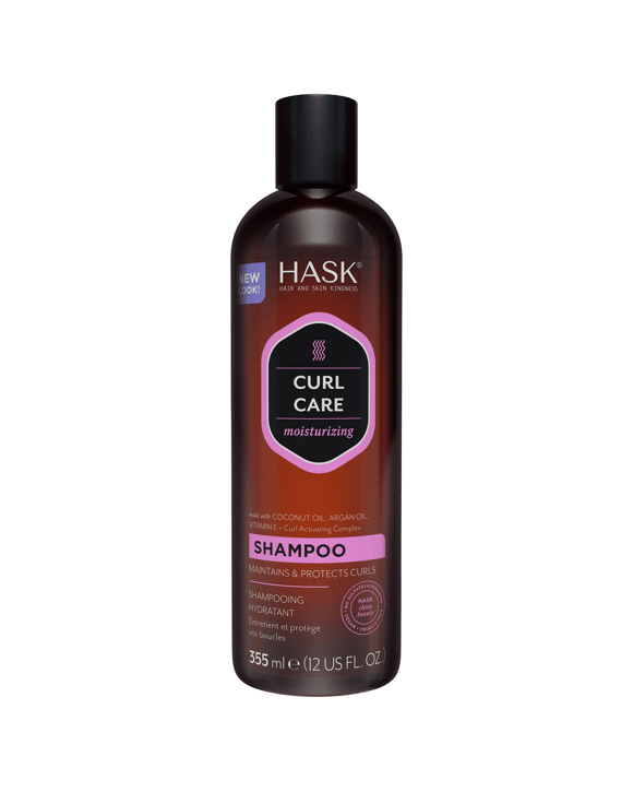 HASK Curl Care Moisturizing Shampoo 355ml - Coconut Oil, Argan Oil, Vitamin E and Curl Activating Complex