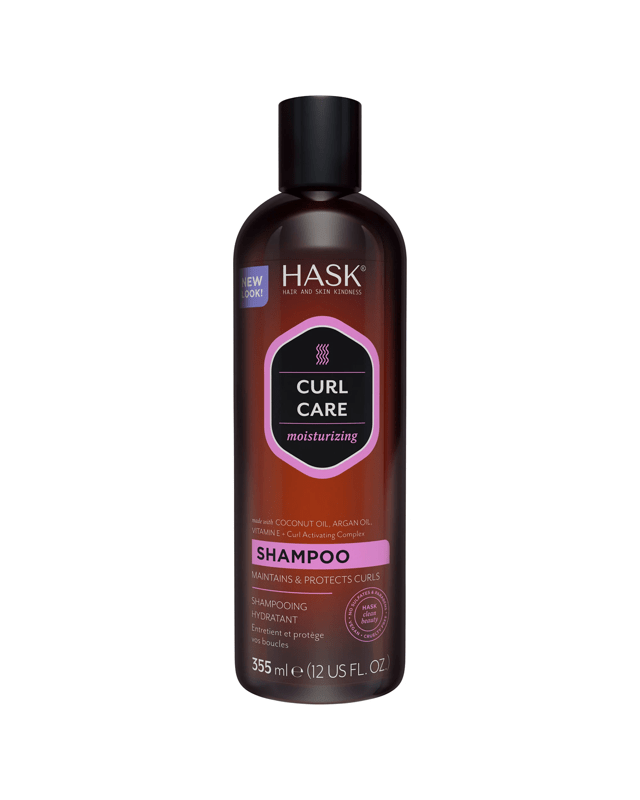 HASK Curl Care Moisturizing Shampoo 355ml - Coconut Oil, Argan Oil, Vitamin E and Curl Activating Com
