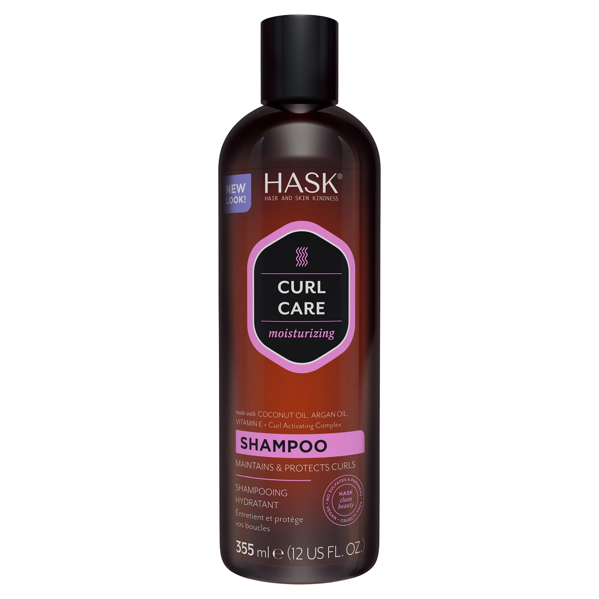 1 HASK Curl Care Moisturizing Shampoo 355ml - Coconut Oil, Argan Oil, Vitamin E and Curl Activating Complex, 1 of 10