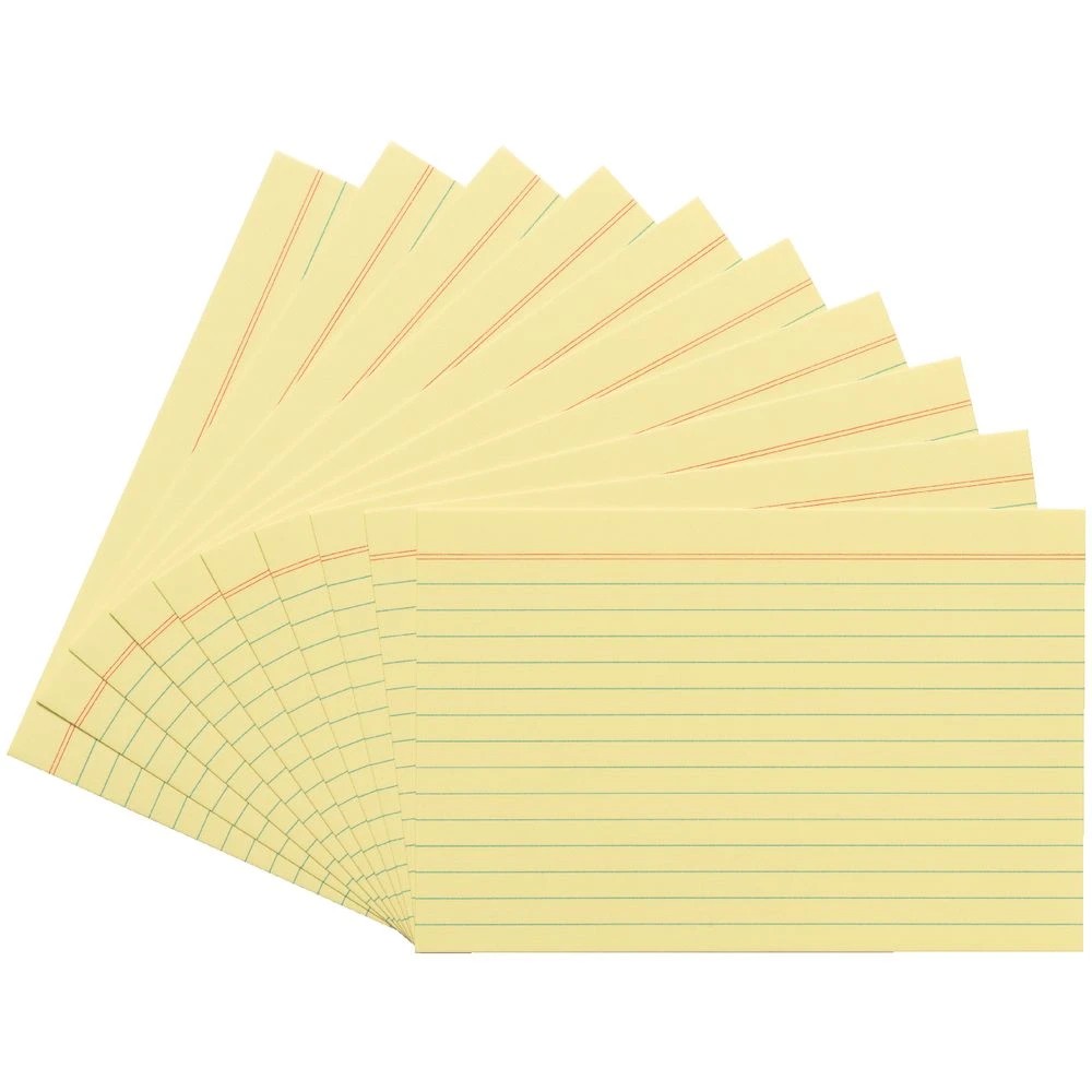 3 J.Burrows Index Cards Ruled 152 x 102mm Yellow 100 Pack, 3 of 3