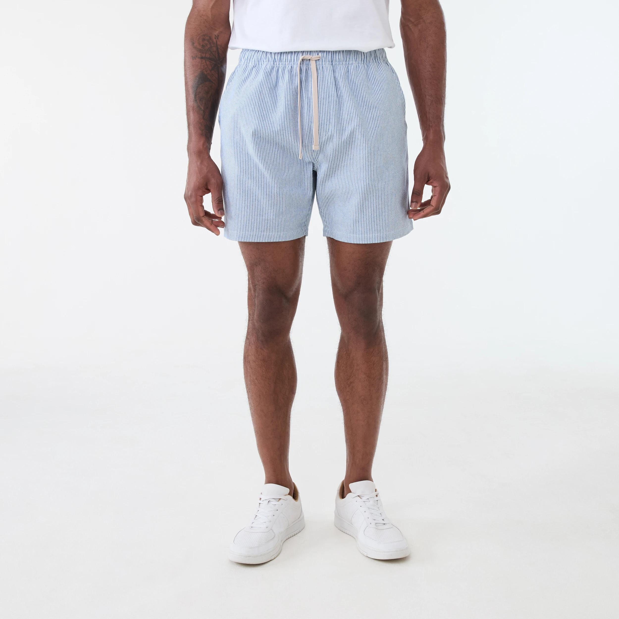 6 Textured Volley Shorts MICROSTRIPE FELICIA BLUE, 6 of 6